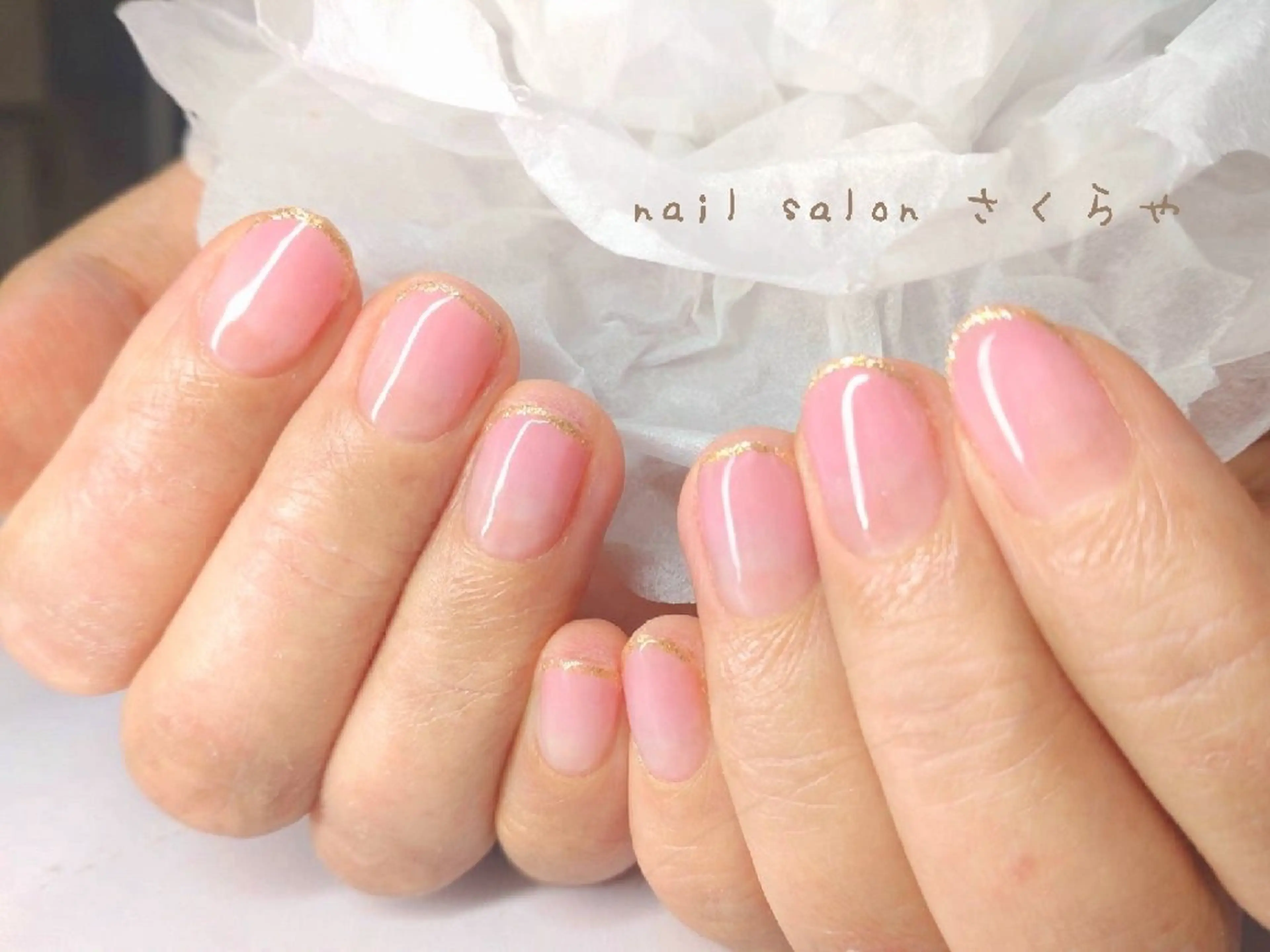 ネイル 成人式 ジェルネイル グラデーション パラジェル ピンク ハンドネイル さくらや❤ パラジェル使用のネイルデザイン