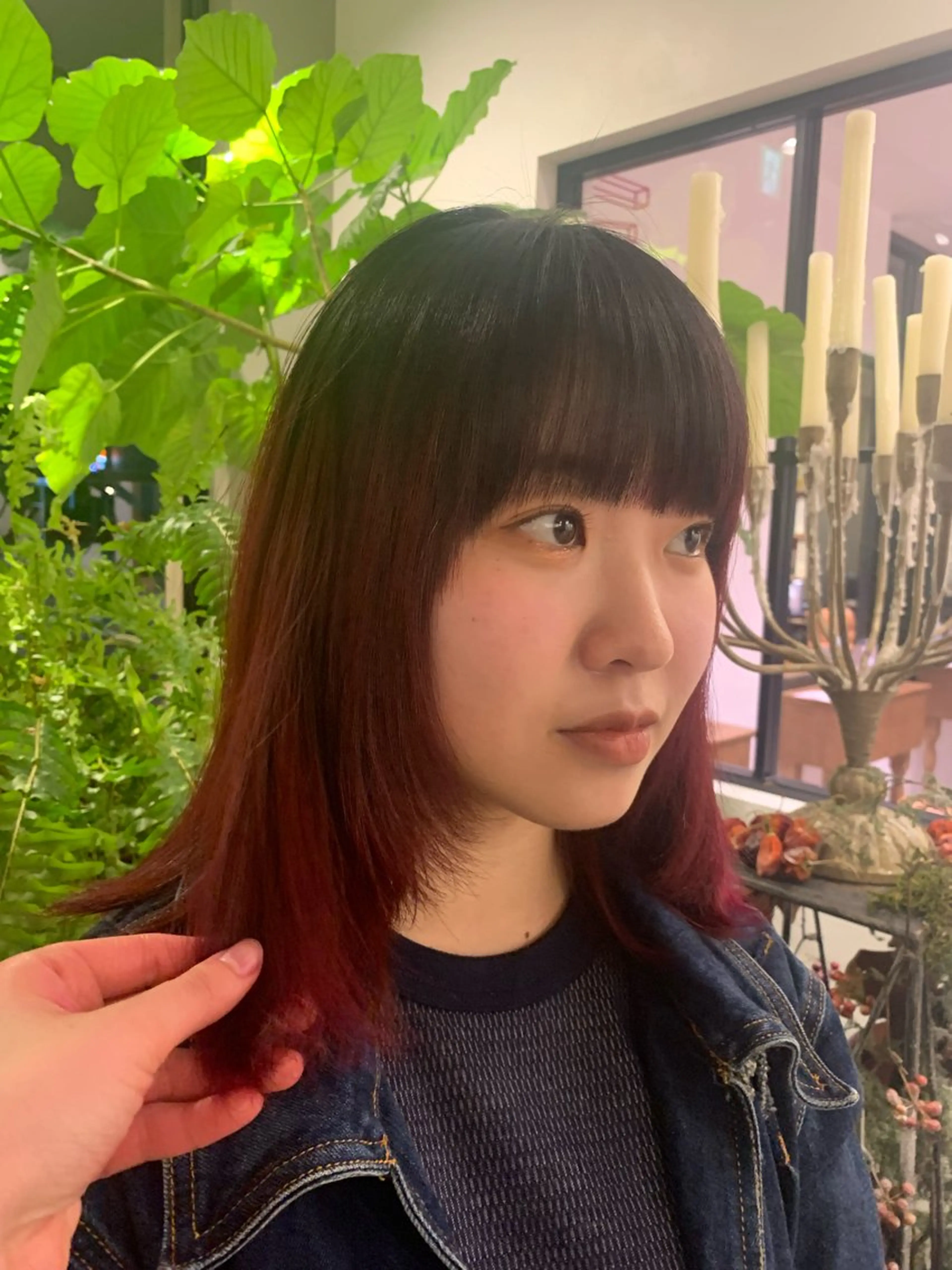 ミディアム カラー デザインカラー なかの りなのヘアスタイル