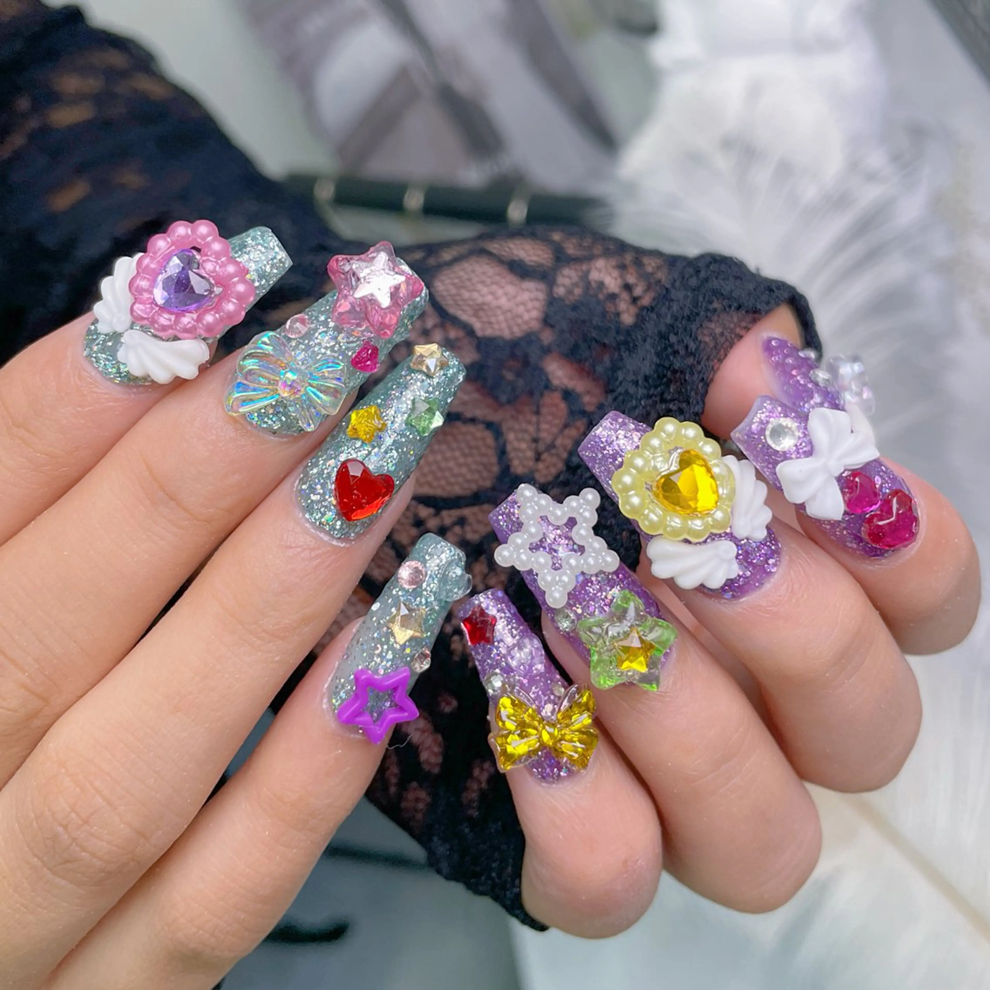 ネイル ハート 韓国ネイル スカルプネイル 夏ネイル ワンホンネイル ハンドネイル Melody Nail所属・Melody  3D/スカルプ専門店のネイルデザイン