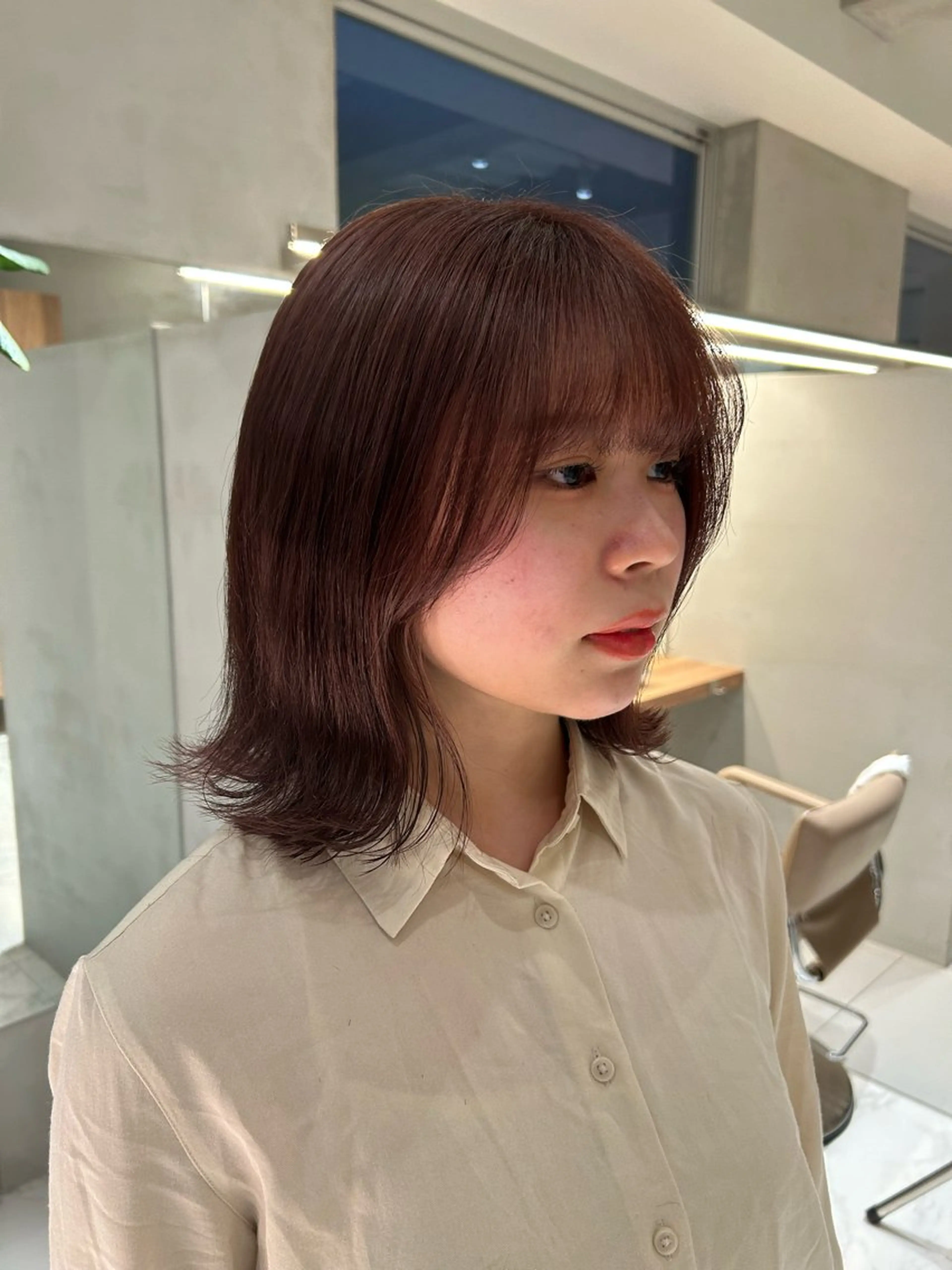 ミディアム 🫒🫒ブリーチなし 艶カラー🫒ヤマシロのヘアスタイル