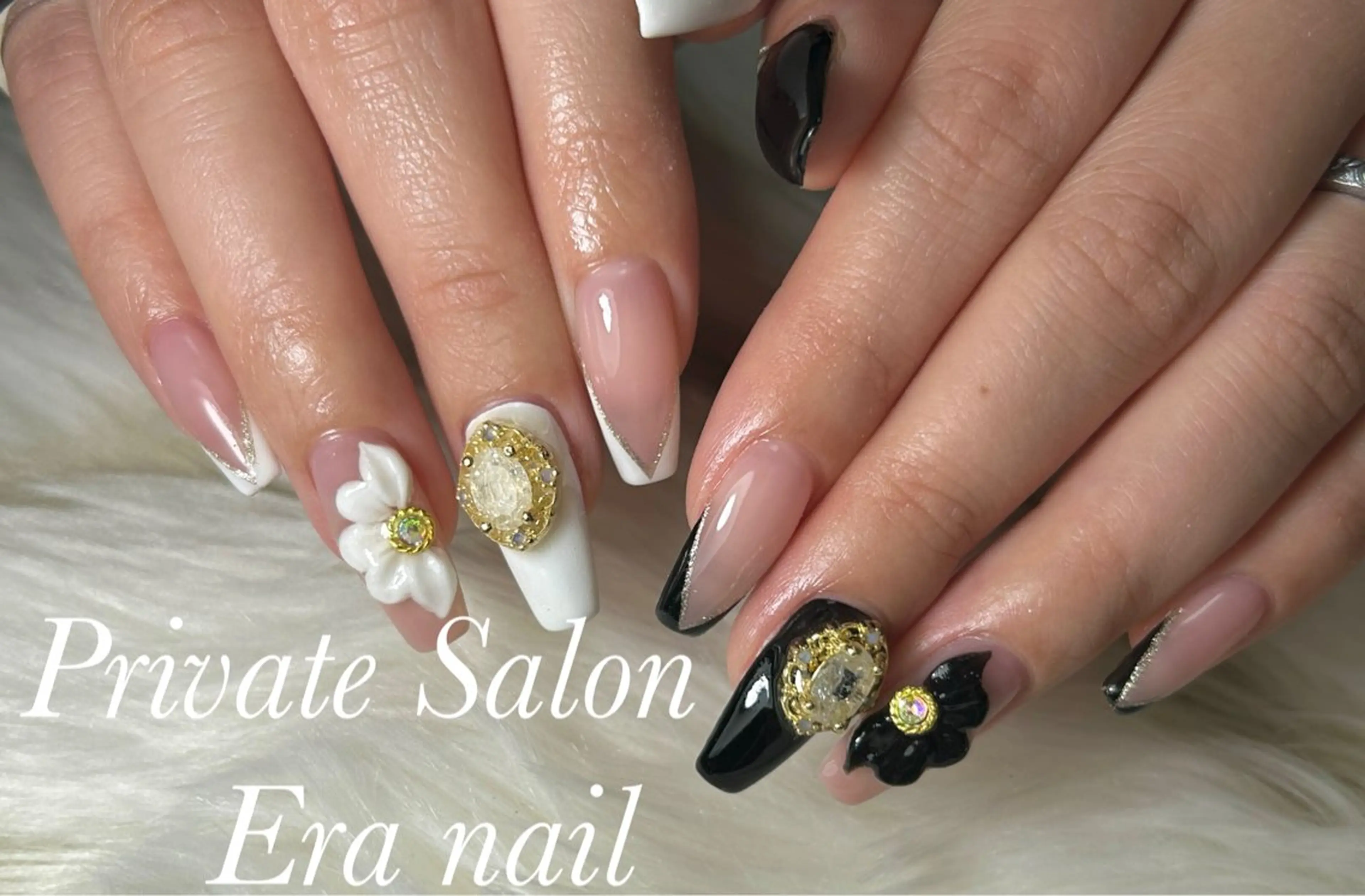 ネイル フラワーネイル フレンチネイル ハンドネイル Era nailのネイルデザイン