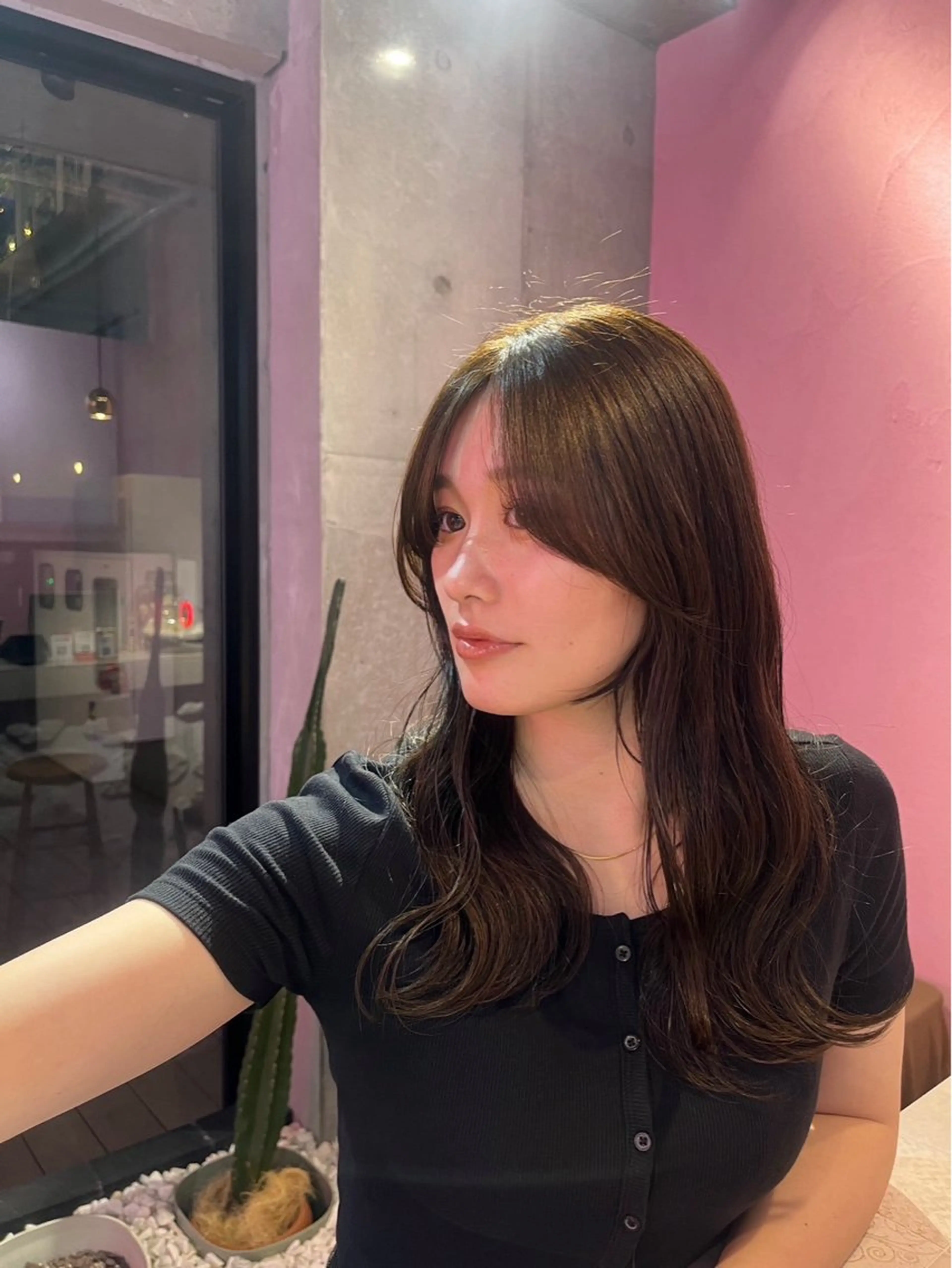 セミロング カラー 艶感透明感カラー🤍 hinaのヘアスタイル