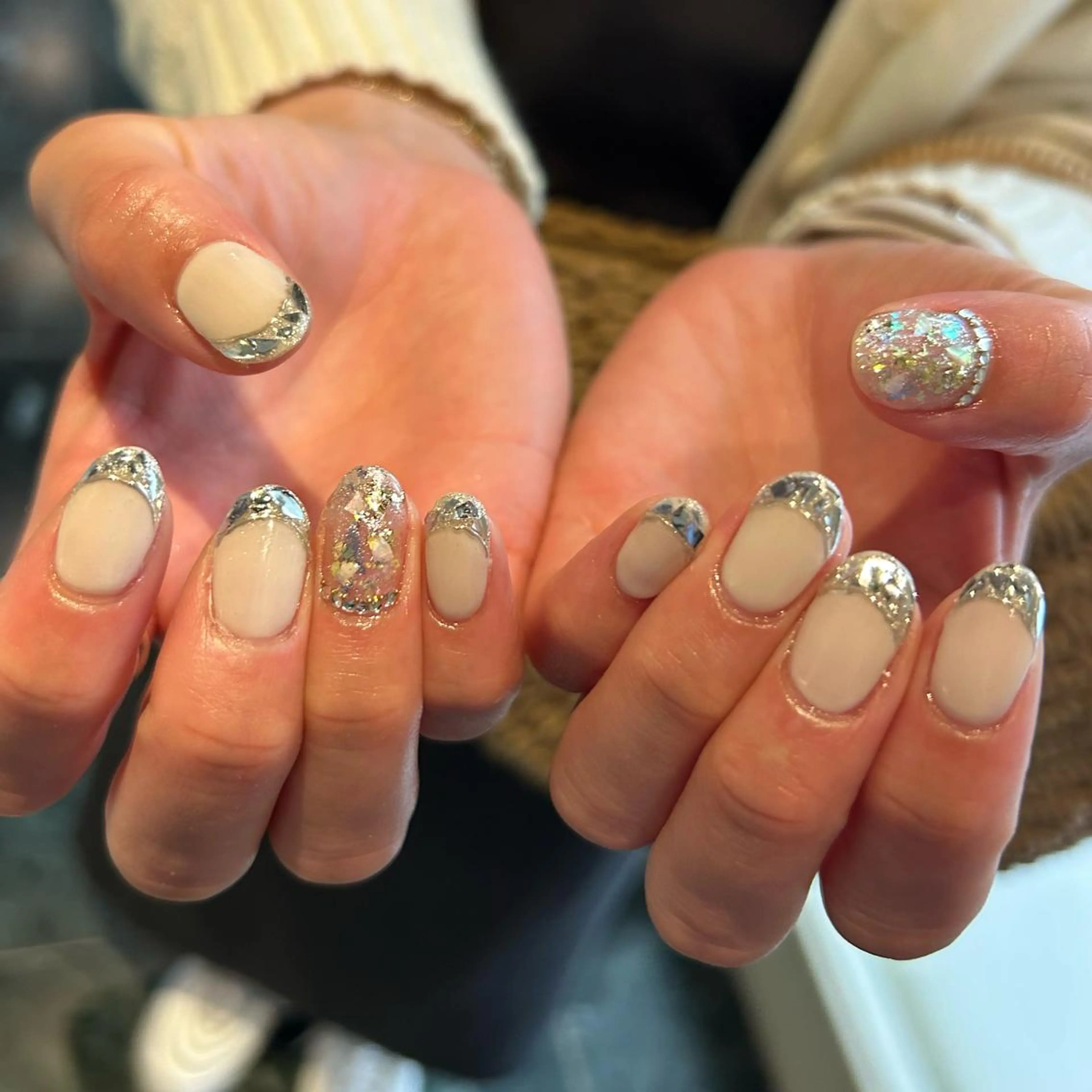 ネイル フレンチネイル ガラスフレンチ ♥Zina YUKI♥のネイルデザイン