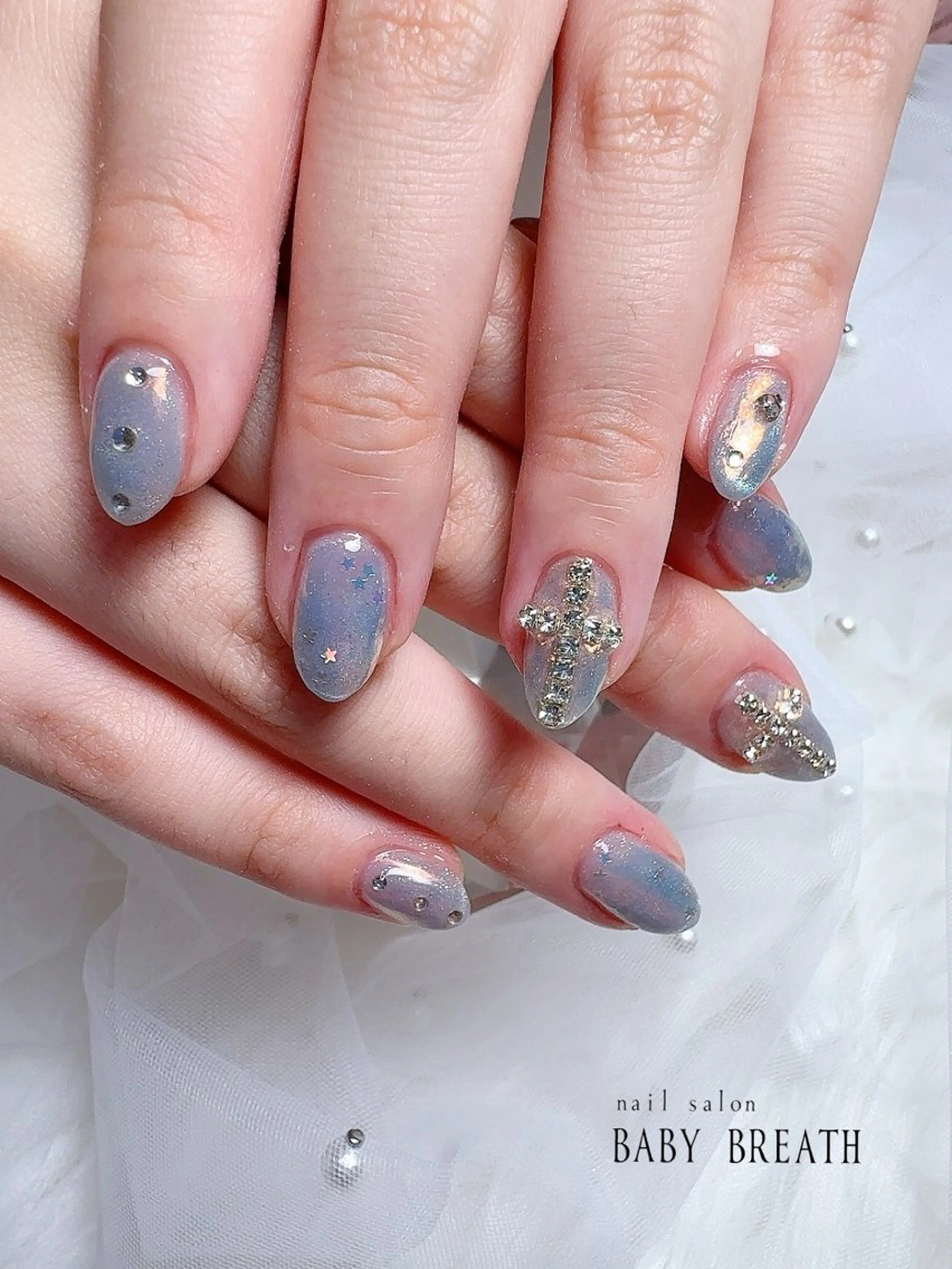 ネイル アートネイル フラッシュネイル フットネイル グラデーション ラメ(グリッター) ハンドネイル BABY BREATH所属・y natsumiのネイルデザイン