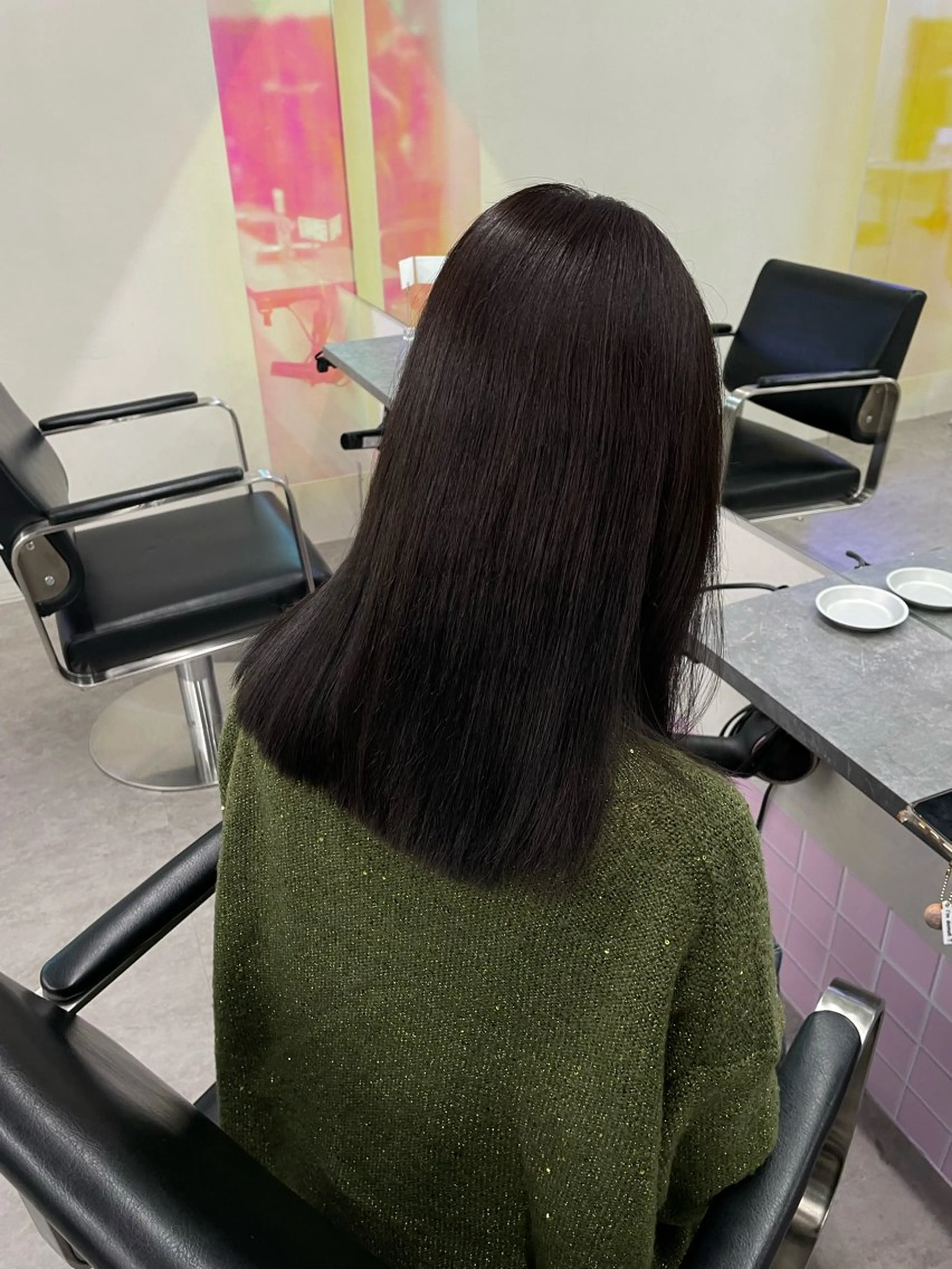 セミロング ラベンダーブラウン 奥野碧🌈艶髪 /ダメージレスカラーのヘアスタイル