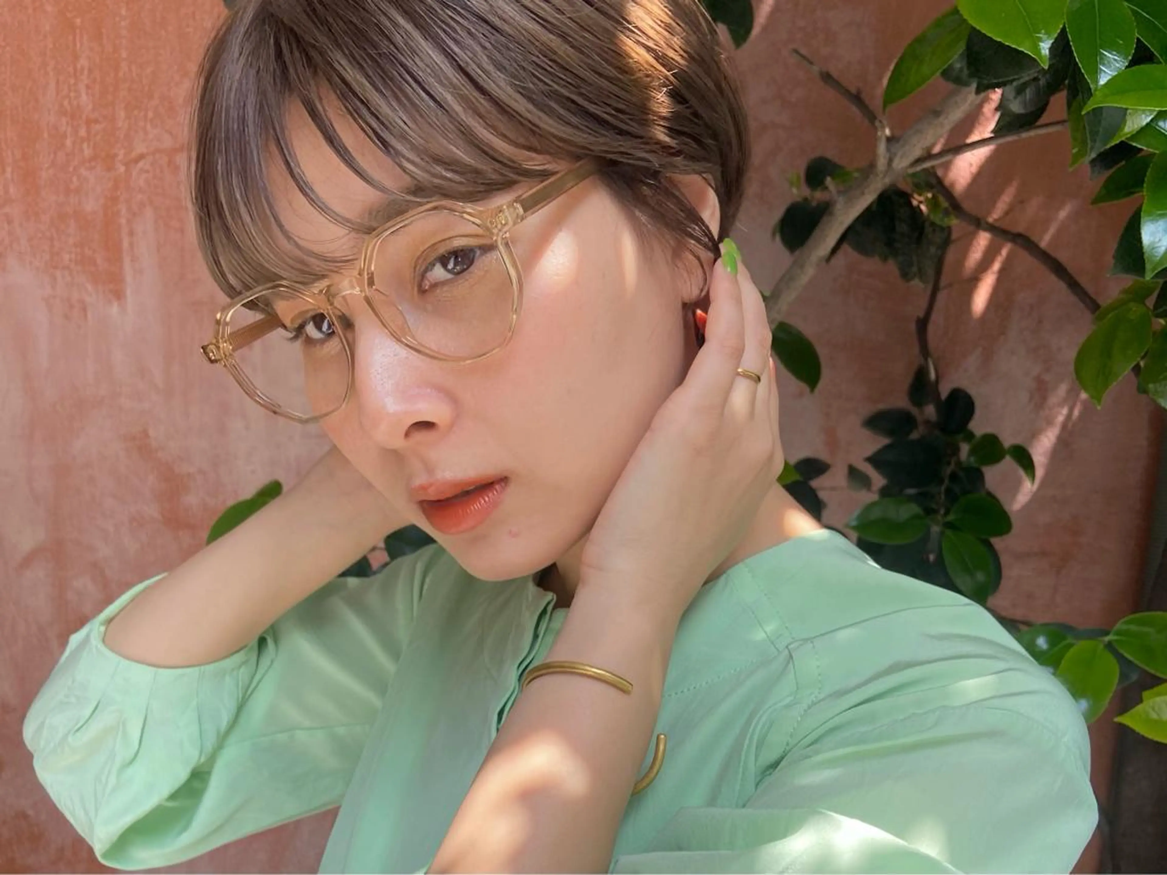 ショート カラー 縮毛矯正 トリートメント ヘッドスパ ヘアセット Risa🐈‍⬛/ グレージュ/透明感のヘアスタイル