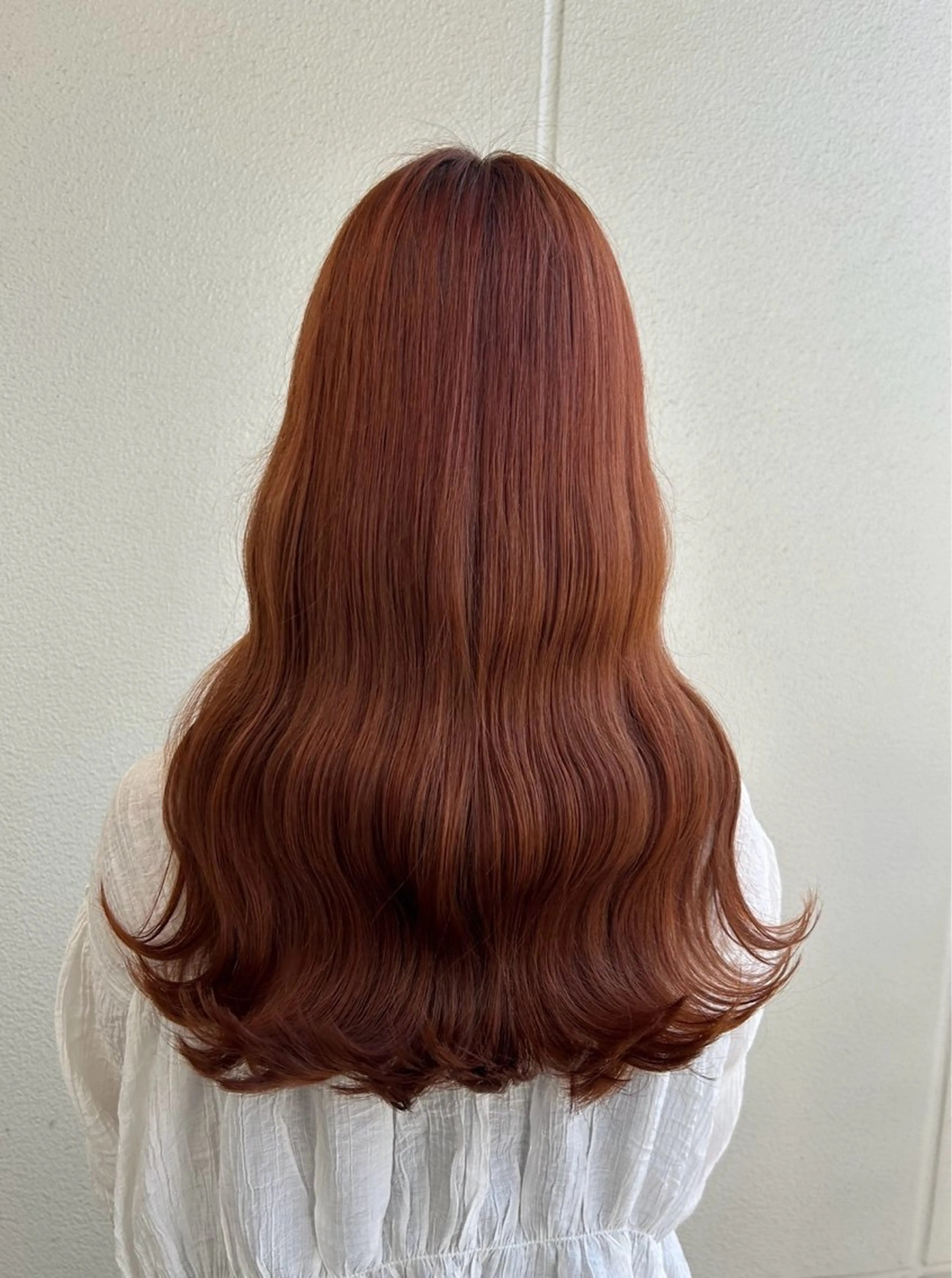 ロング カラー ブラウンカラー オレンジ オレンジブラウン 暖色/垢抜け韓国ヘア 🇰🇷桑原ユキネのヘアスタイル