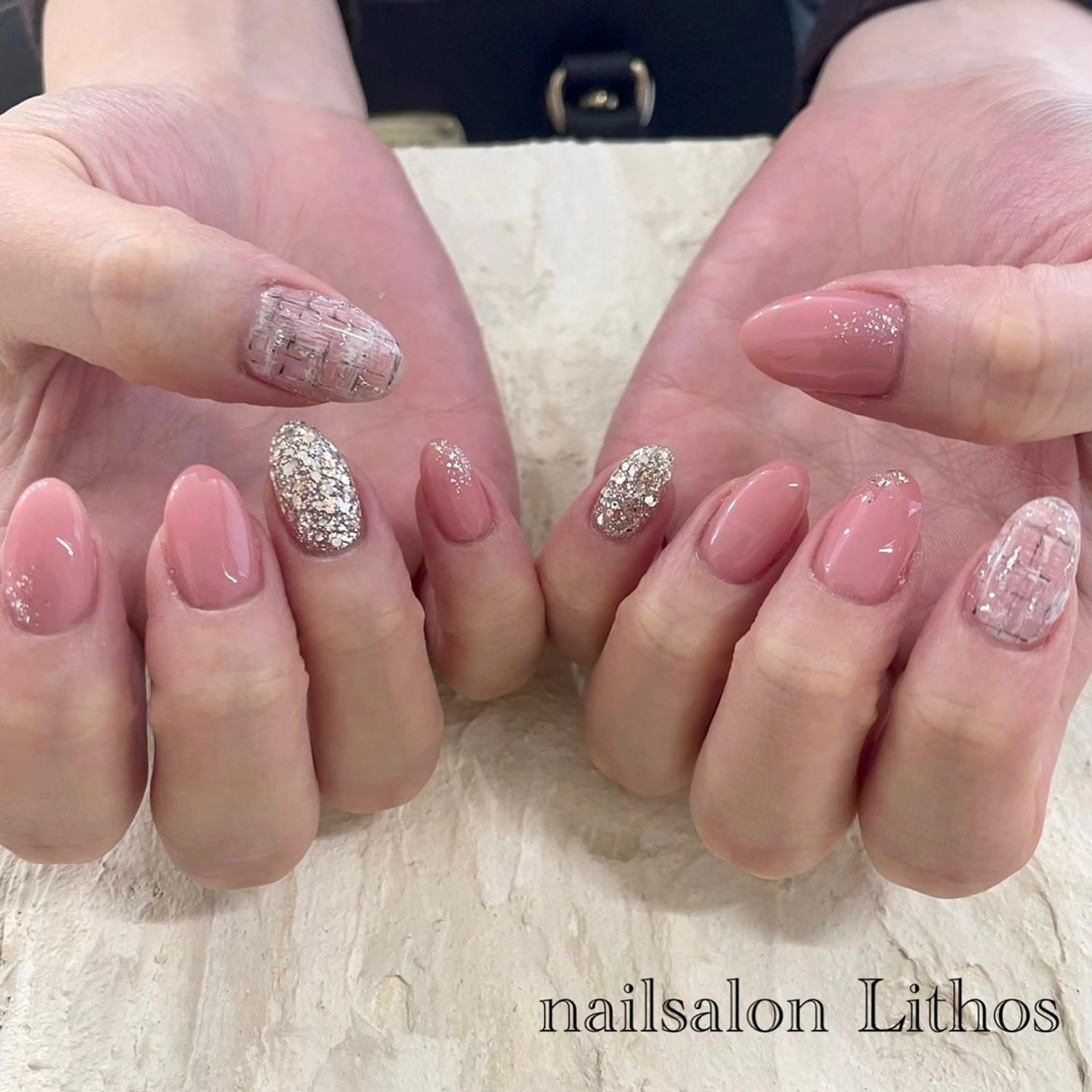ネイル ツイードネイル ハンドネイル nailsalon Lithos所属・nailsalon Recontreのネイルデザイン