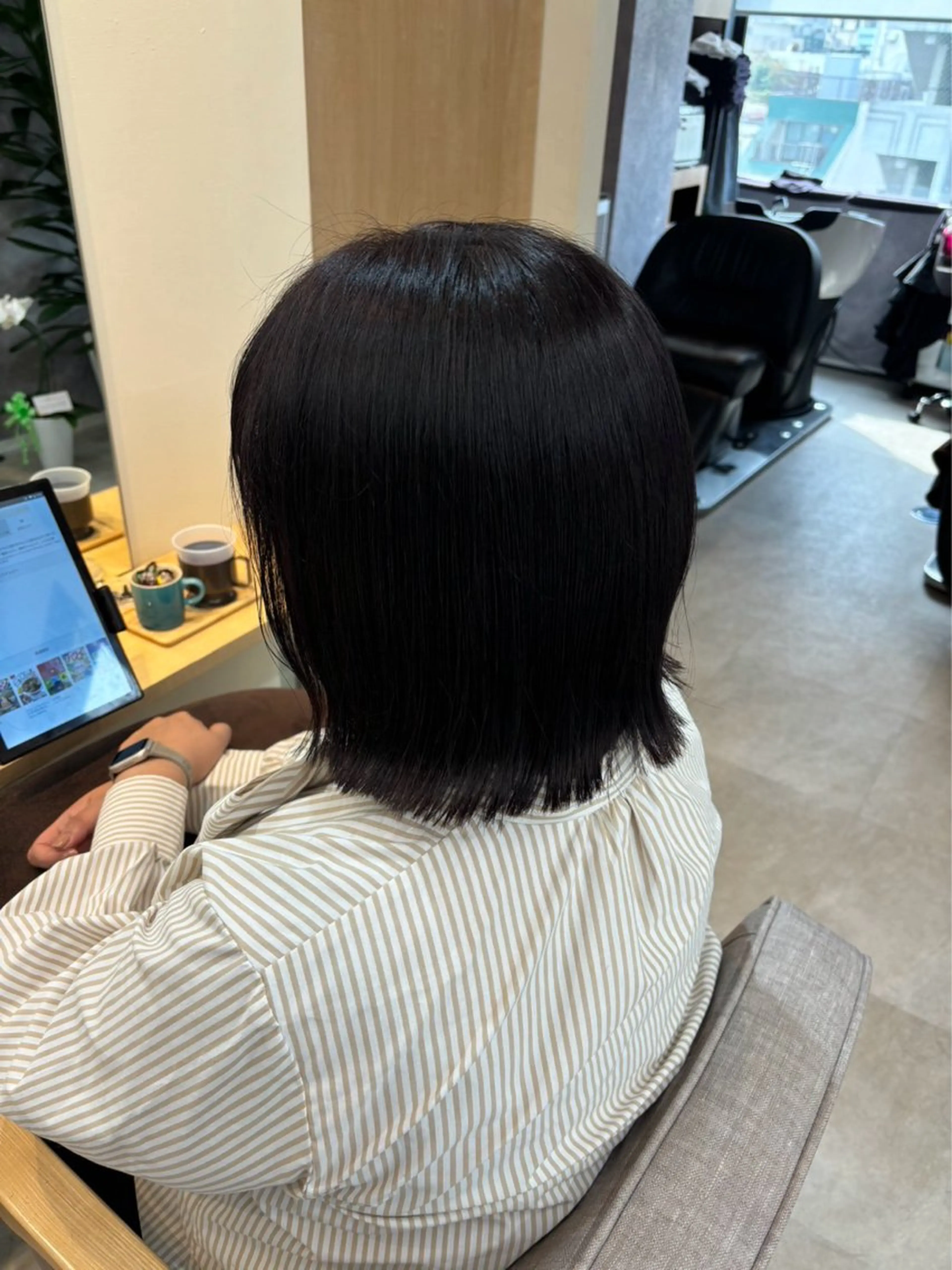 ミディアム カラー イルミナカラー ボブ 髪質改善 桜木町2分/くびれ /ボブ/ナチュラルのヘアスタイル