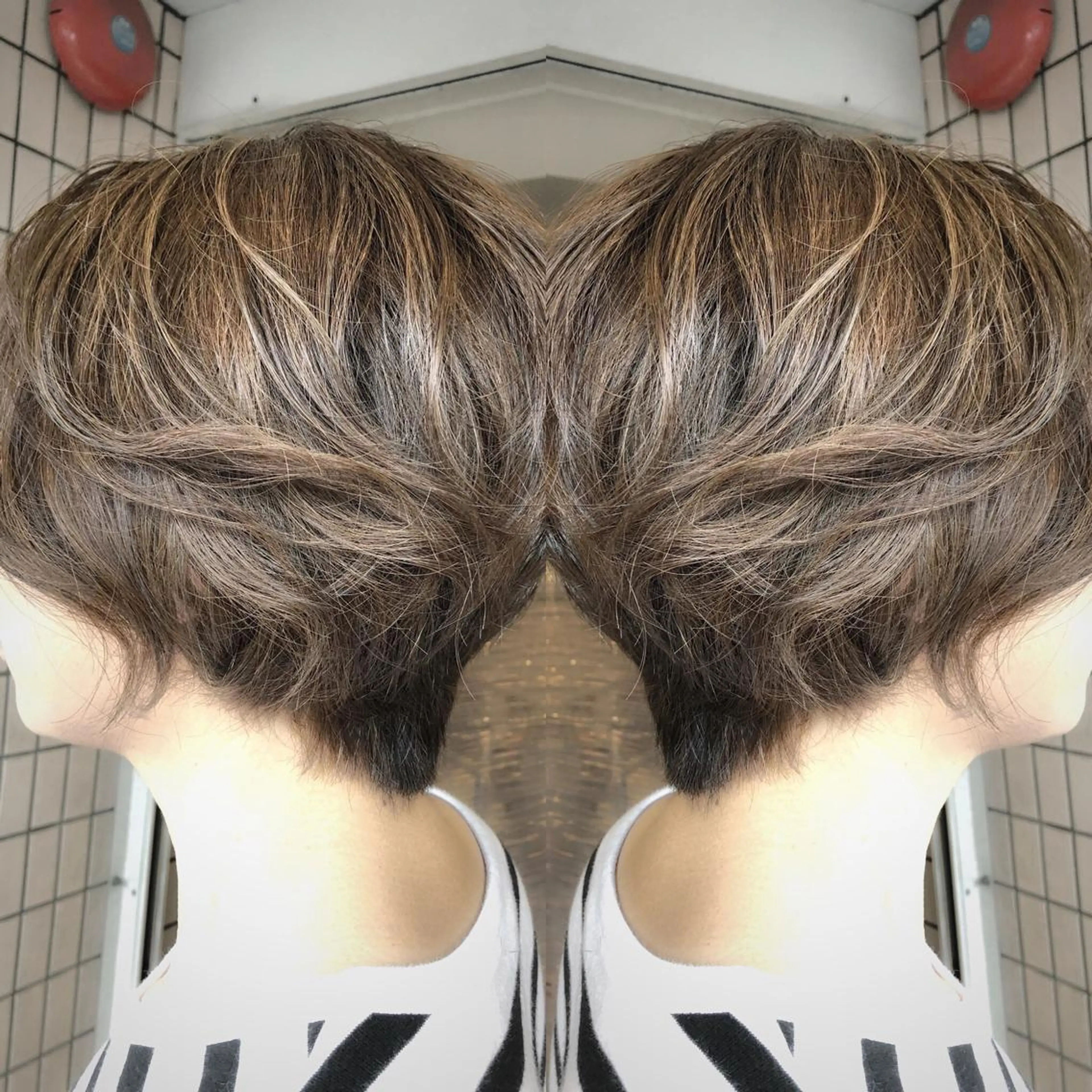 ショート ショートボブ ボブ ハイライト ショートヘア カット ヘアカラー A.hair所属・齊藤 篤士のヘアスタイル