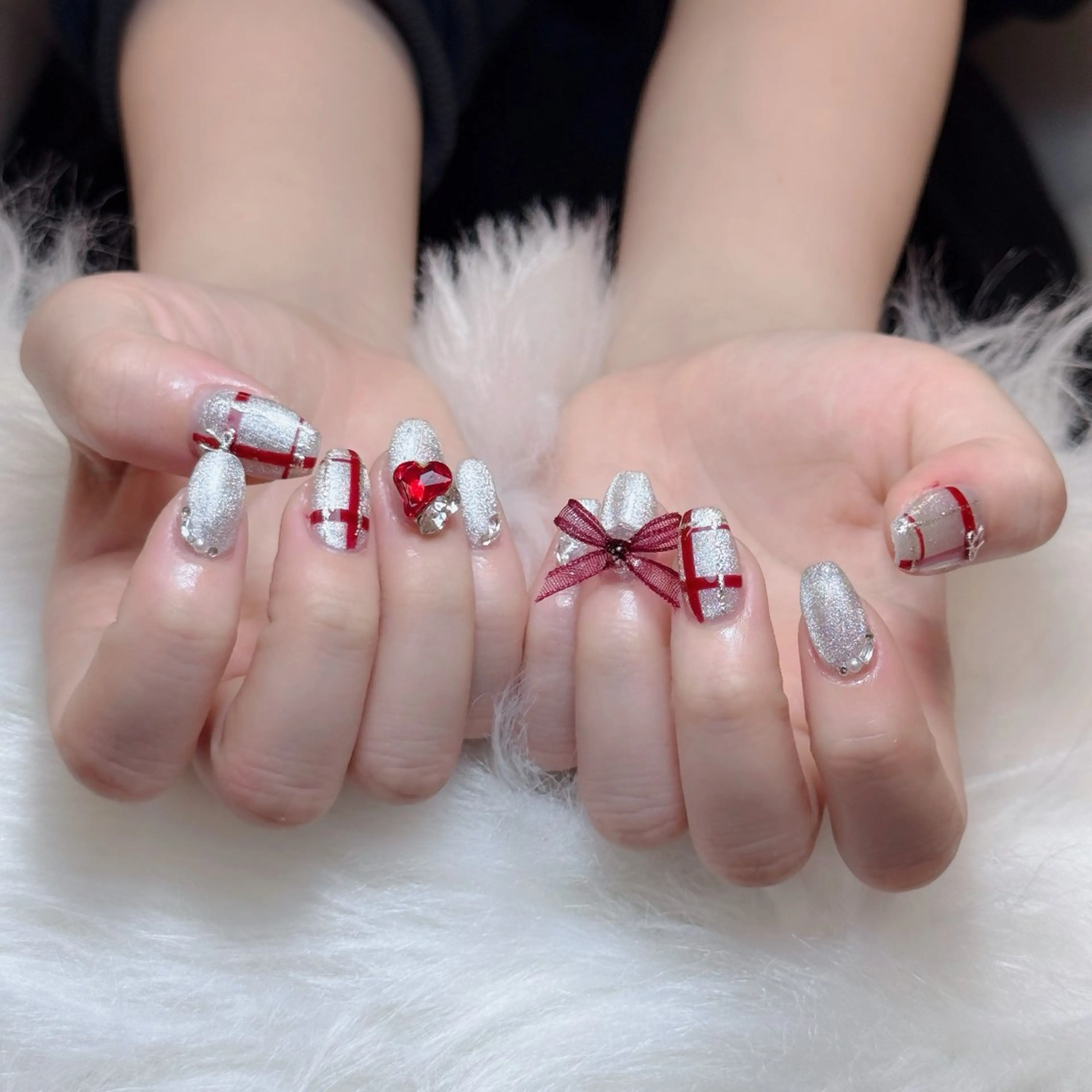 ネイル チークネイル フレンチネイル ジェルネイル ガラスフレンチ 韓国ネイル Anh 歌舞伎町のネイルデザイン