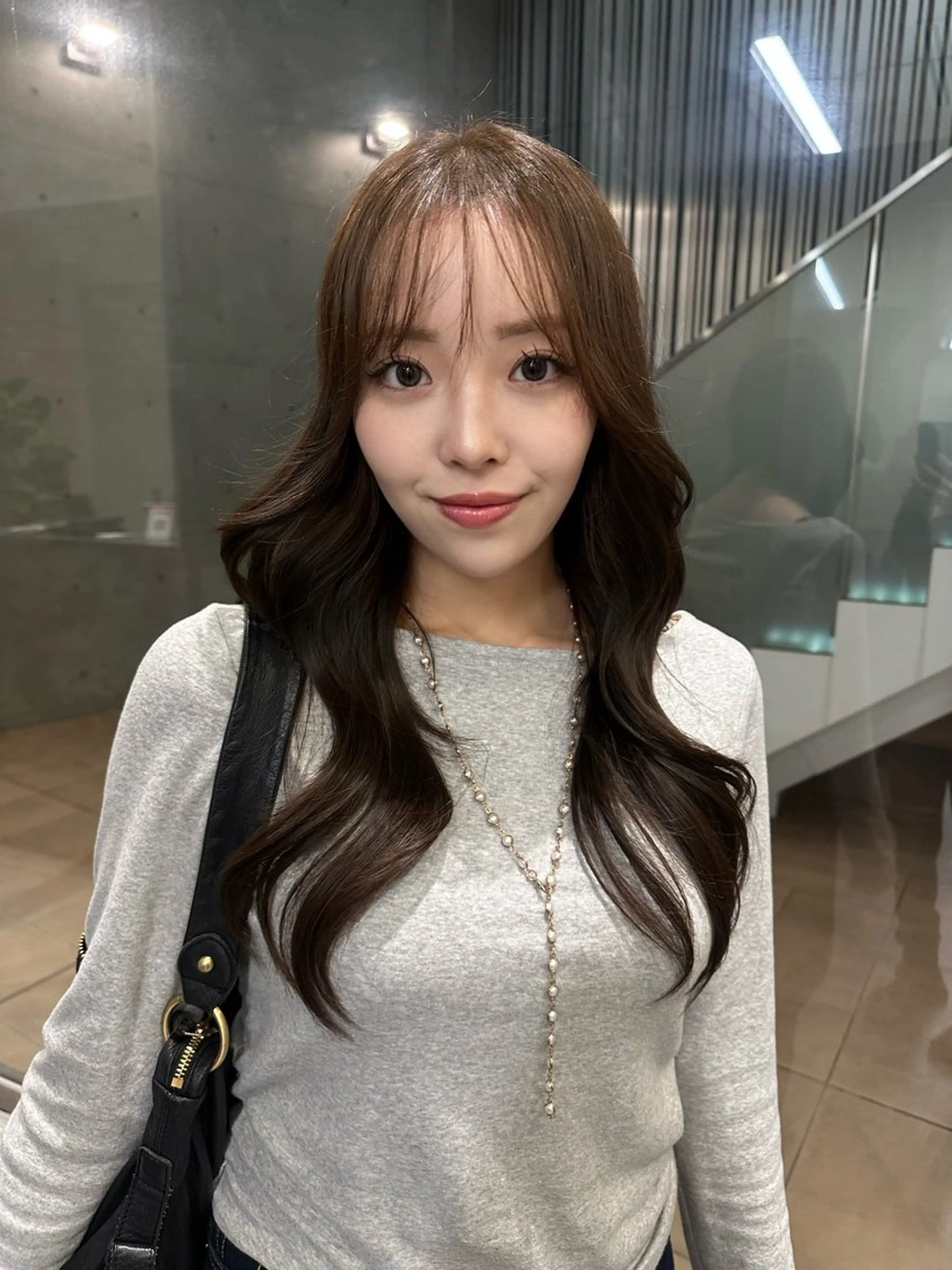 ロング ヘアカラー トリートメント RiA/レイヤーカッ ト/ハッシュカットのヘアスタイル