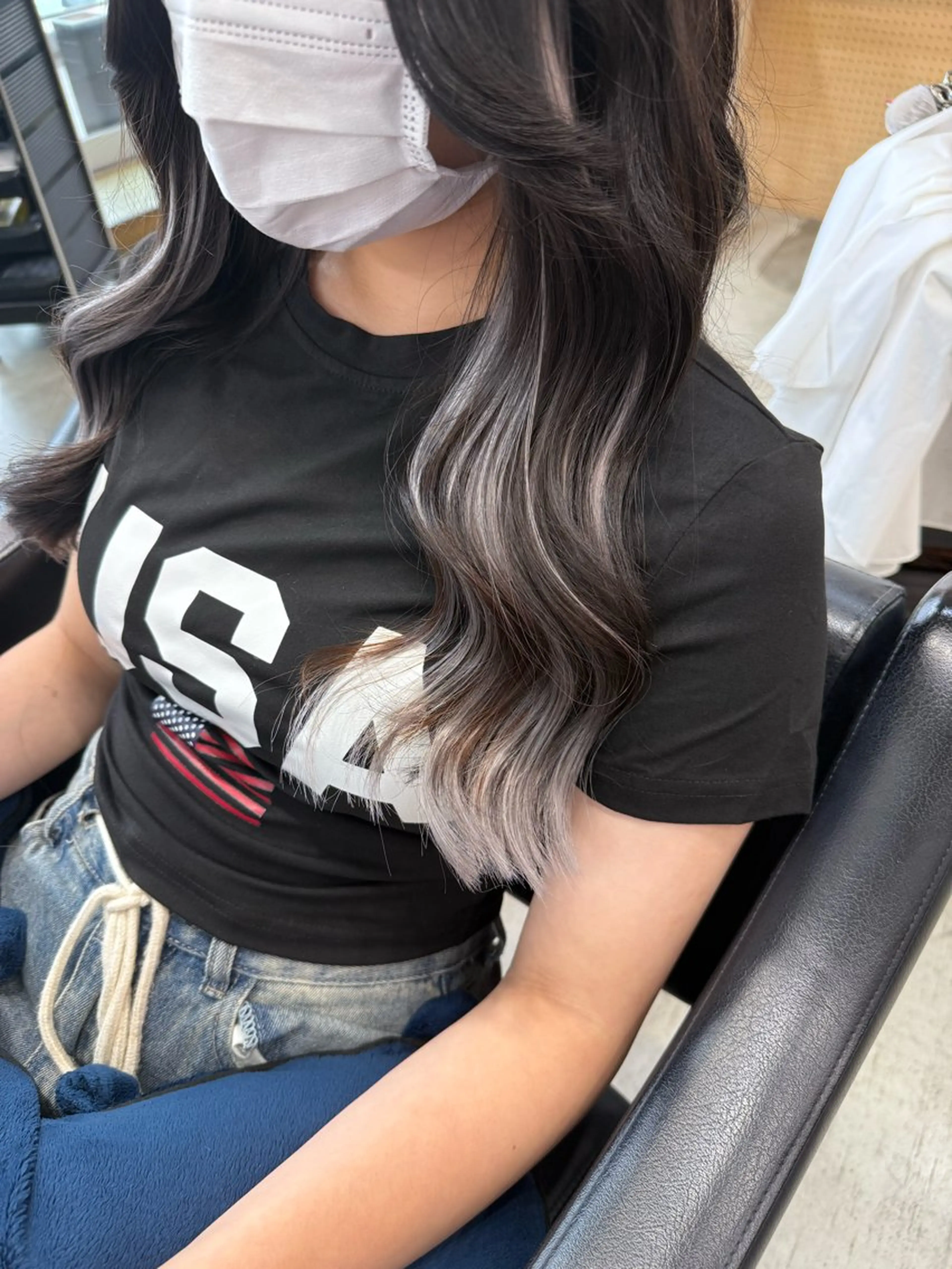 セミロング シールエクステ エクステ エクステ hairdesign Granz 平成店所属・志賀 美沙のヘアスタイル