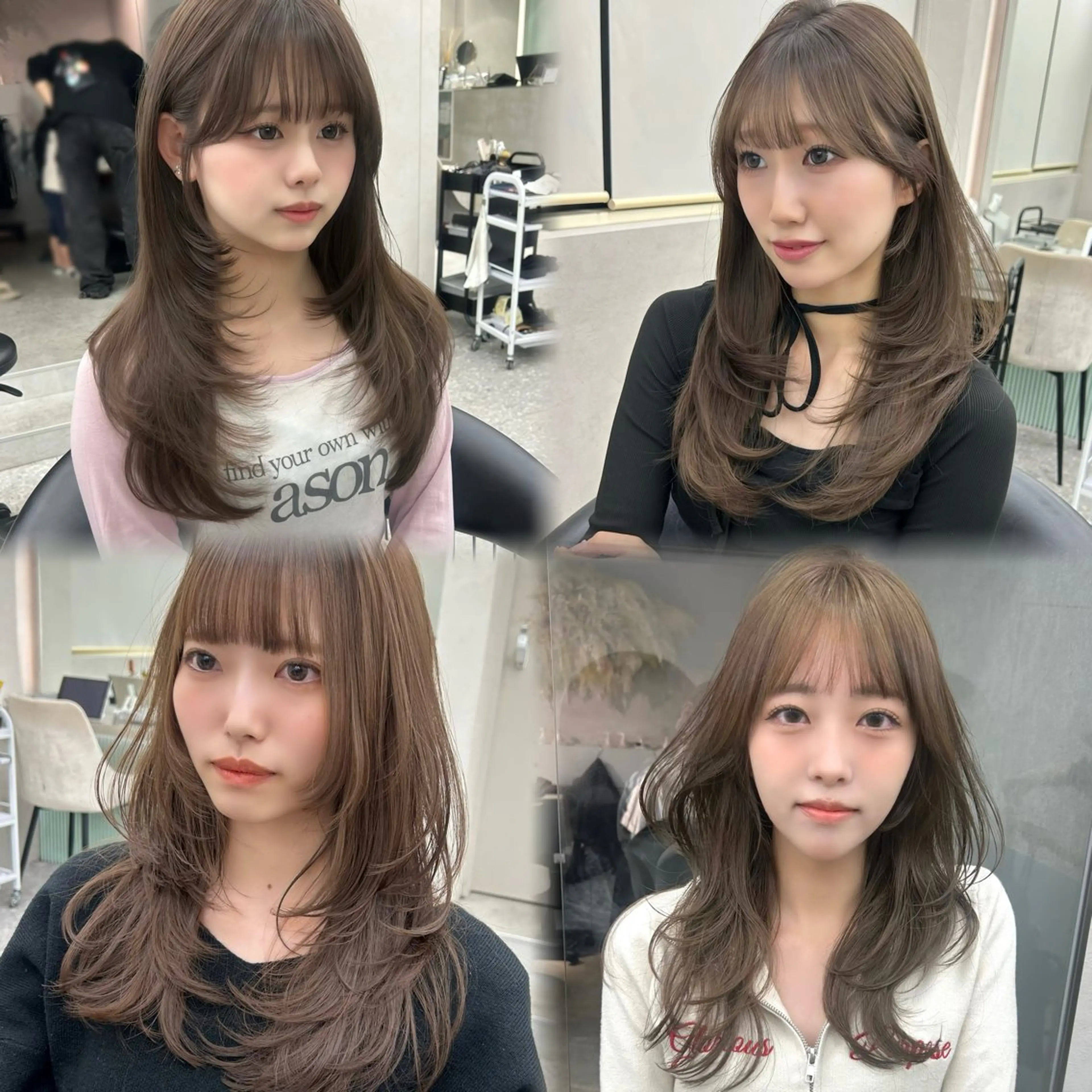 セミロング カラー ヘアアレンジ カット ヘアカラー fumika🎀 ベージュのヘアスタイル