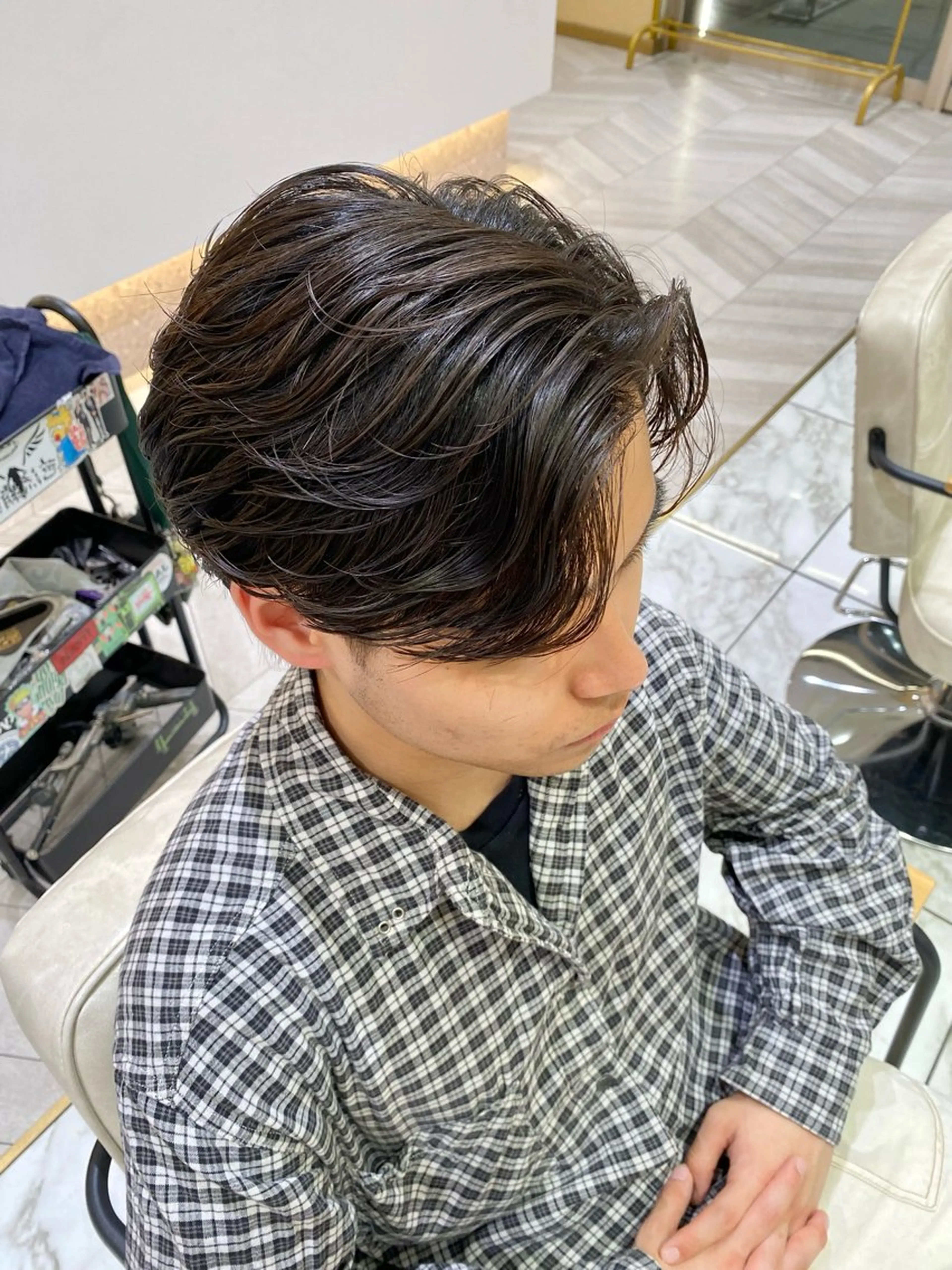 ショート パーマ メンズ カット パーマ 酸スト/フェザー パーマ/三谷海斗のヘアスタイル