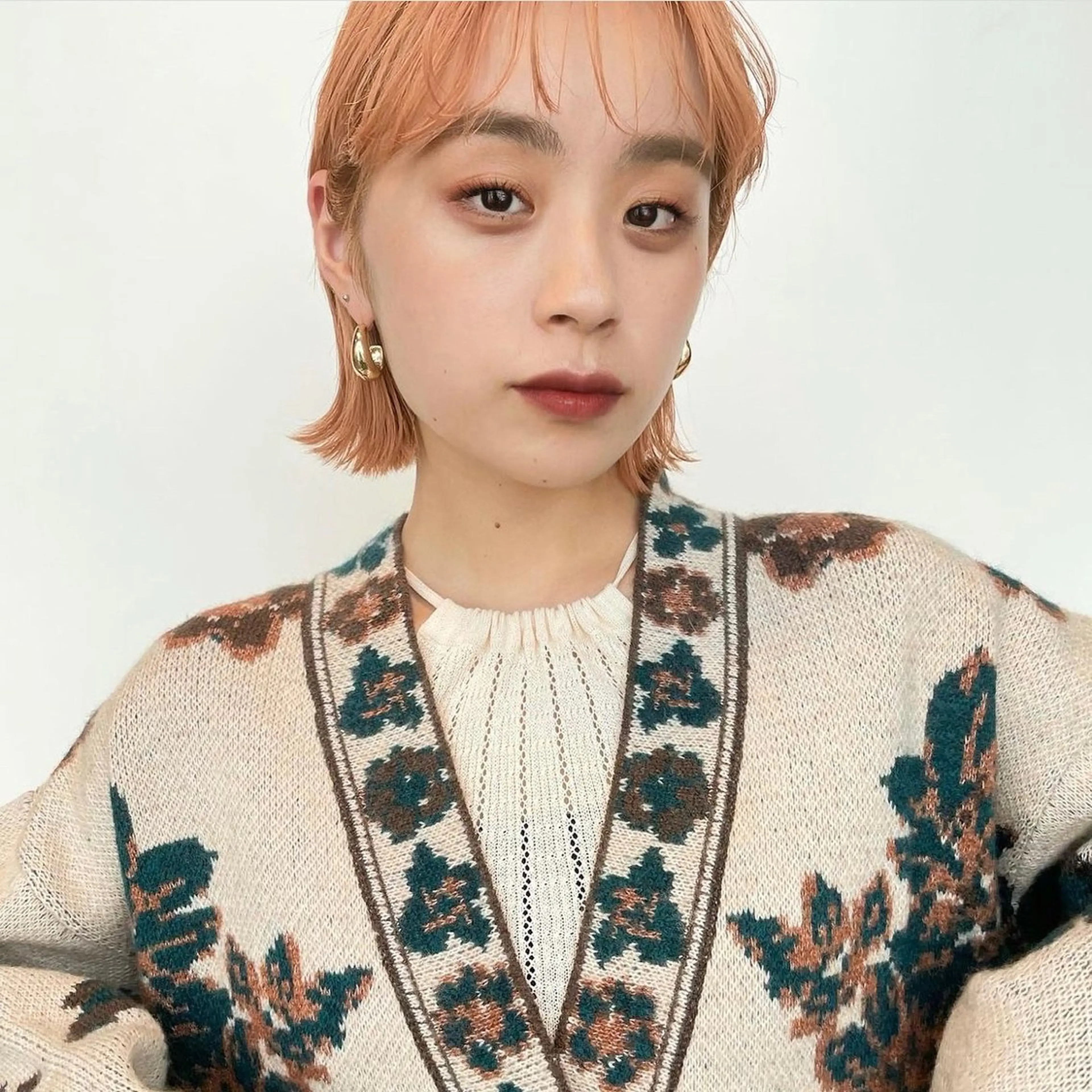 ミディアム カラー カット ヘアカラー トリートメント ヘッドスパ ヘアセット 【柔らか透明感✨/ 似合せ前髪】大石葉月のヘアスタイル