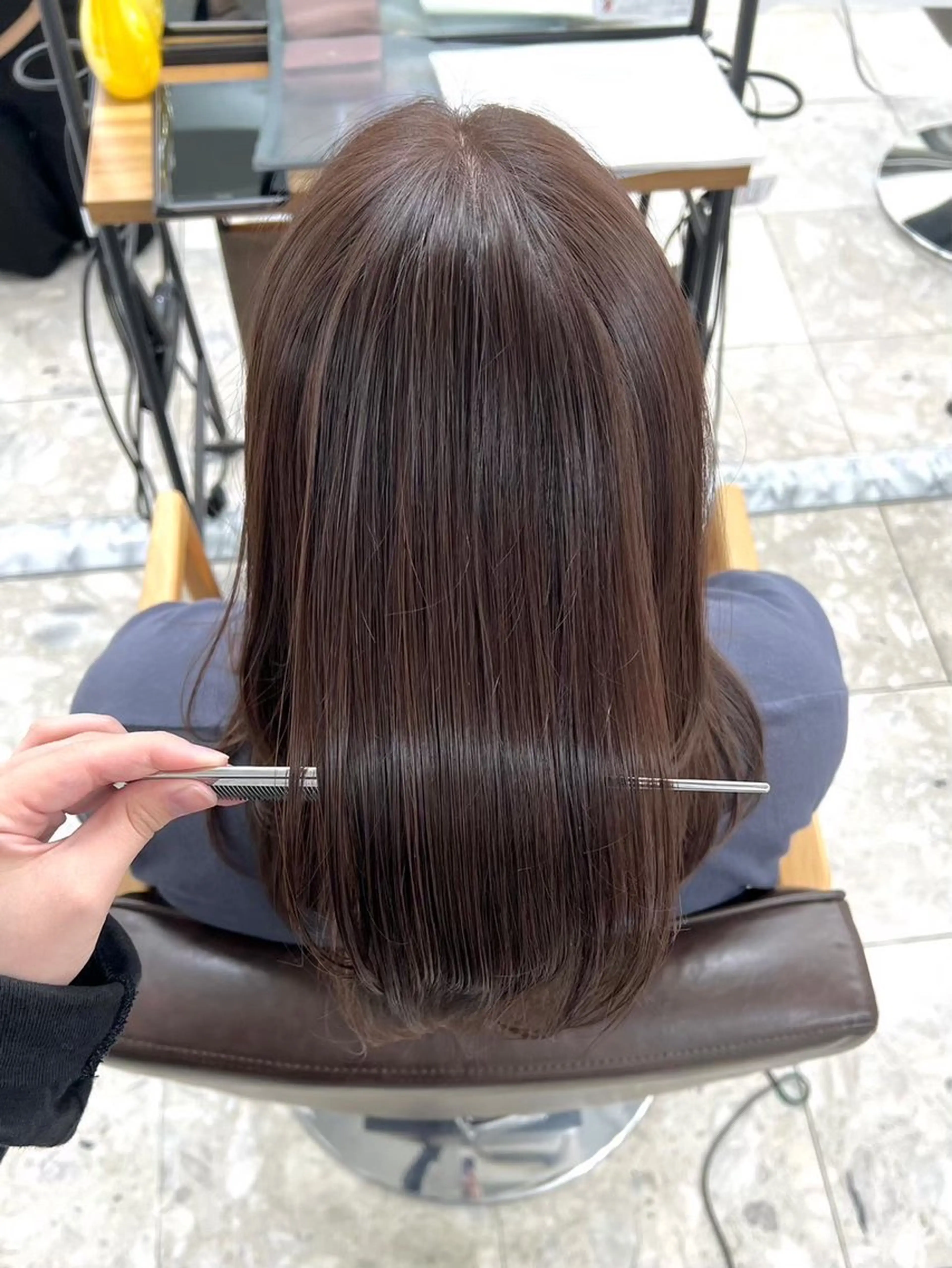 ロング カット 縮毛矯正 トリートメント 髪質改善×白髪ぼかし 美容師✂️武澤龍賀のヘアスタイル