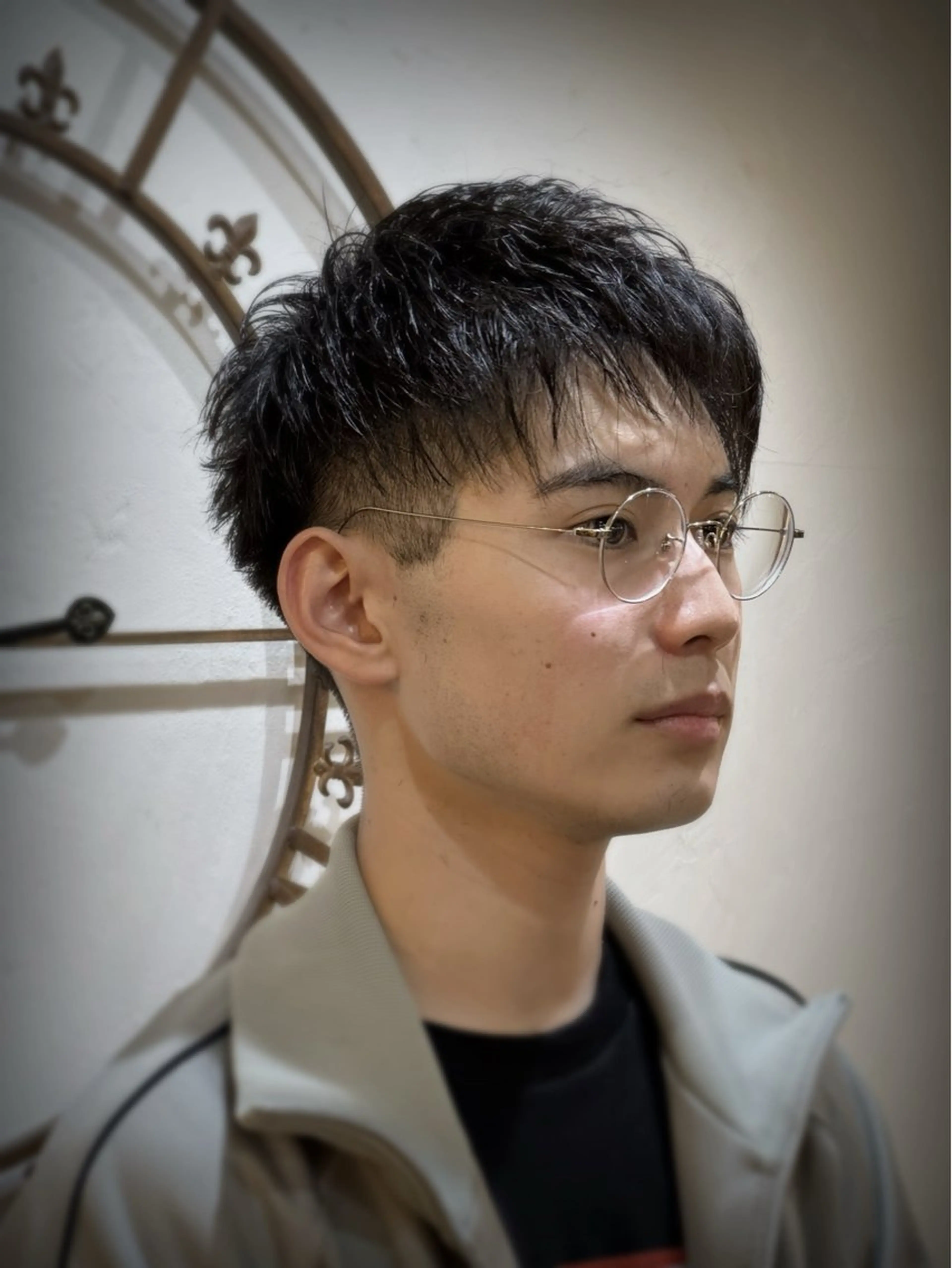 ショート メンズ スパイキー/ ピンパーマ/緑川雄也のヘアスタイル