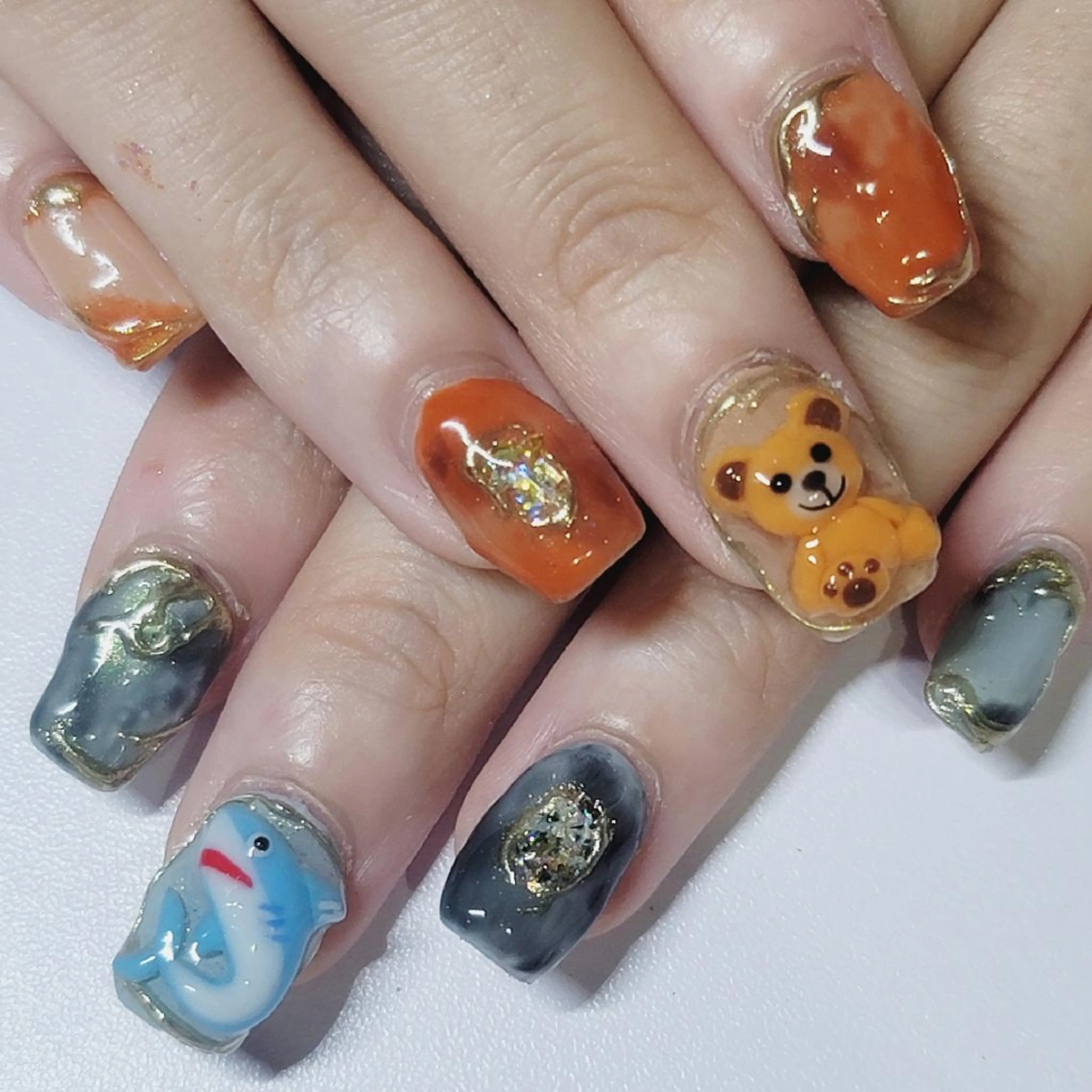 ネイル アートネイル ブラウン ニュアンスネイル ハンドネイル よしだ ひろきのネイルデザイン