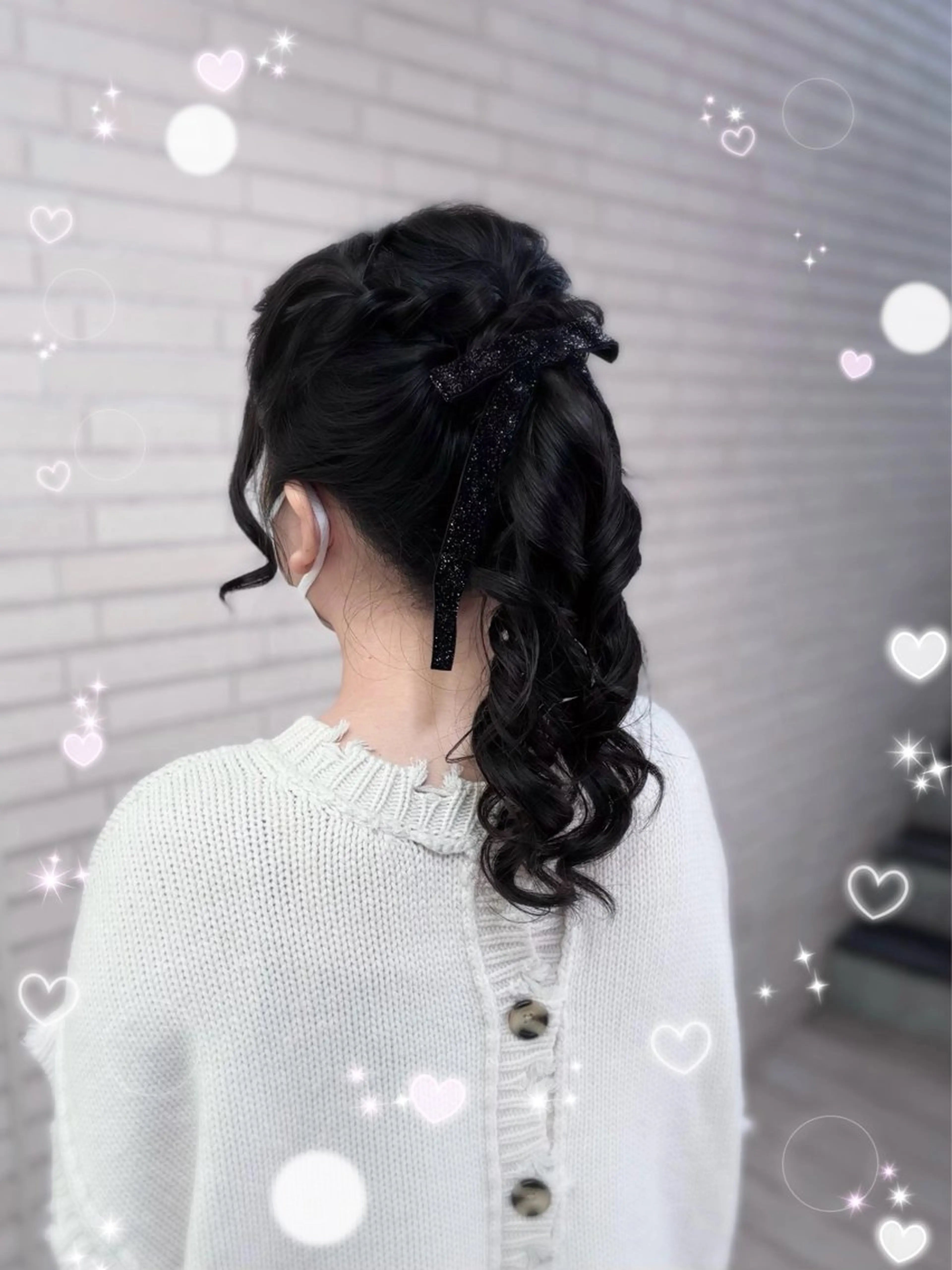 ヘアアレンジ ポニーテール 結婚式・ブライダル デート ヘアセット カット、縮毛矯正 モデル募集🎀あゆみのヘアスタイル