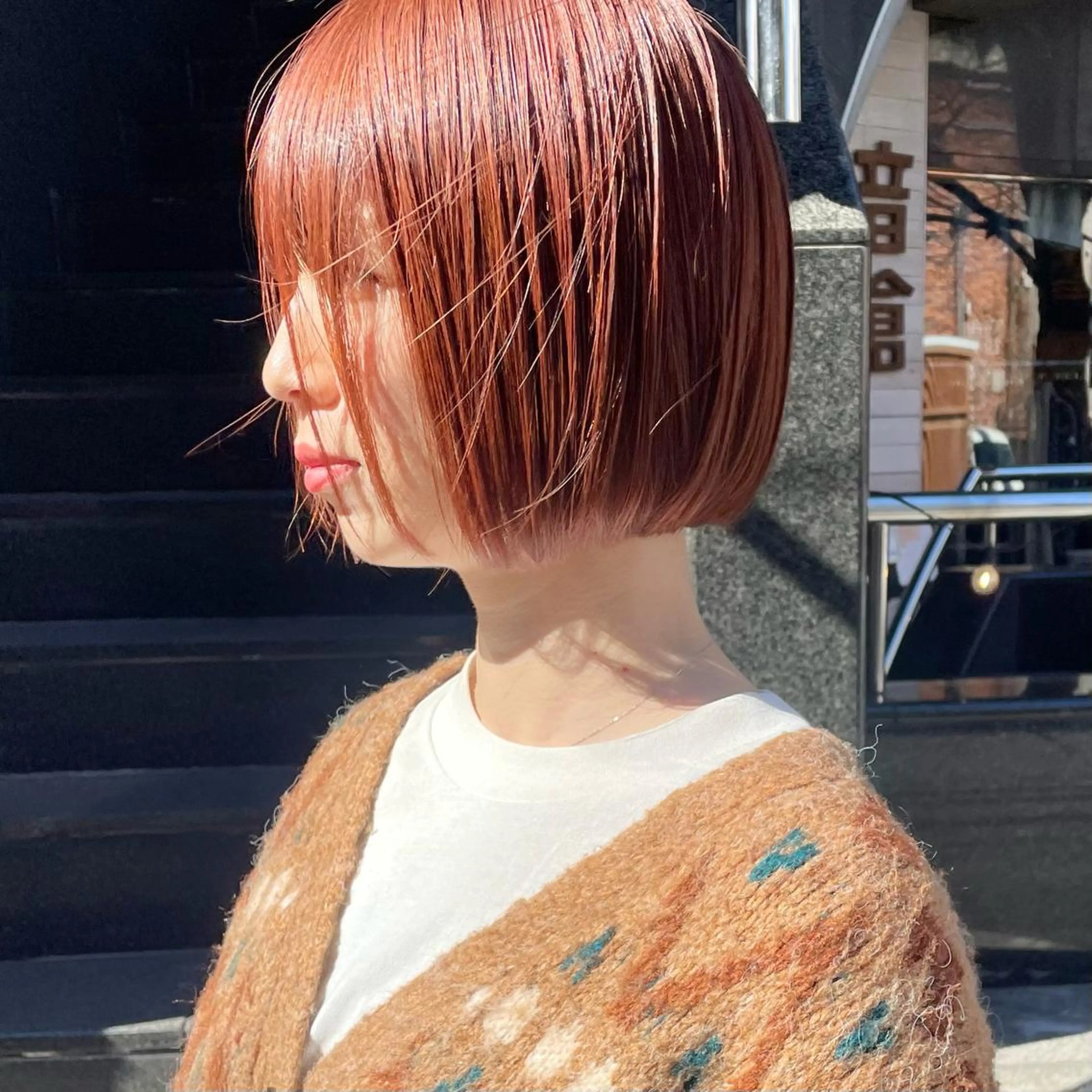 ショート カラー オレンジ カット ヘアカラー トリートメント 🍊暖色×顔周り 🍊cocoroのヘアスタイル