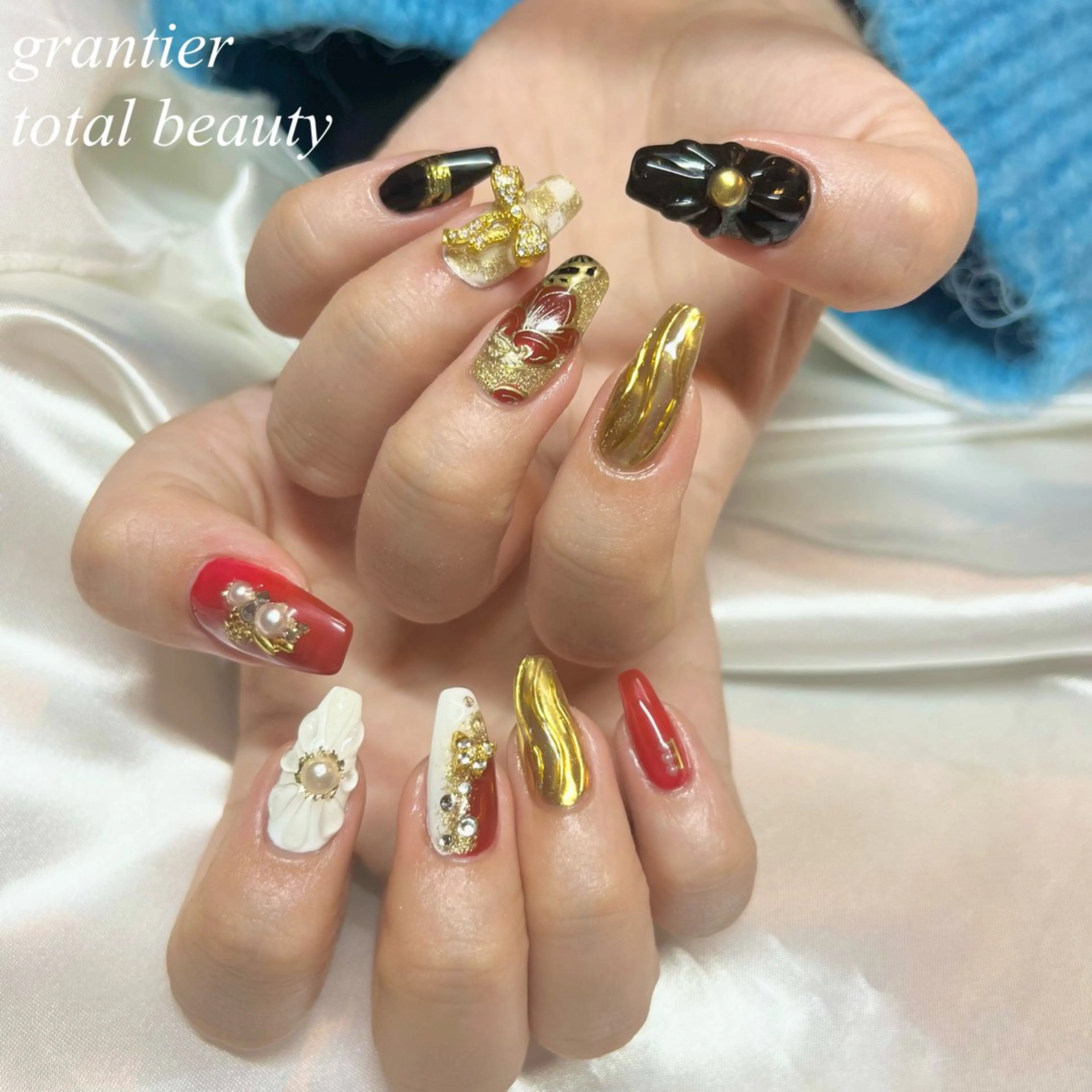 ネイル 成人式 ハンドネイル フットネイル grantier beautyのネイルデザイン