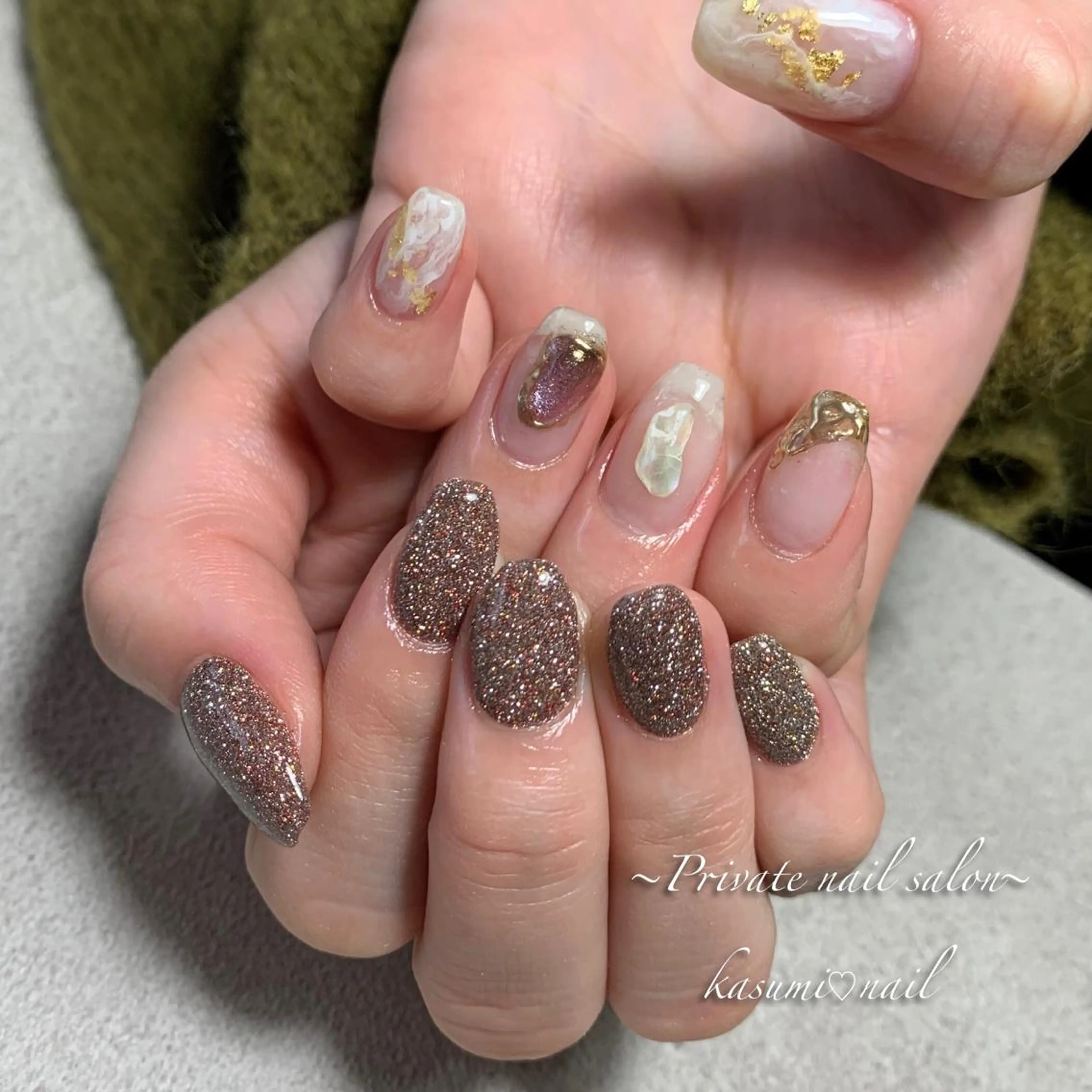 ネイル フラッシュネイル ミラーネイル ニュアンスネイル KASUMI♡ Nailのネイルデザイン