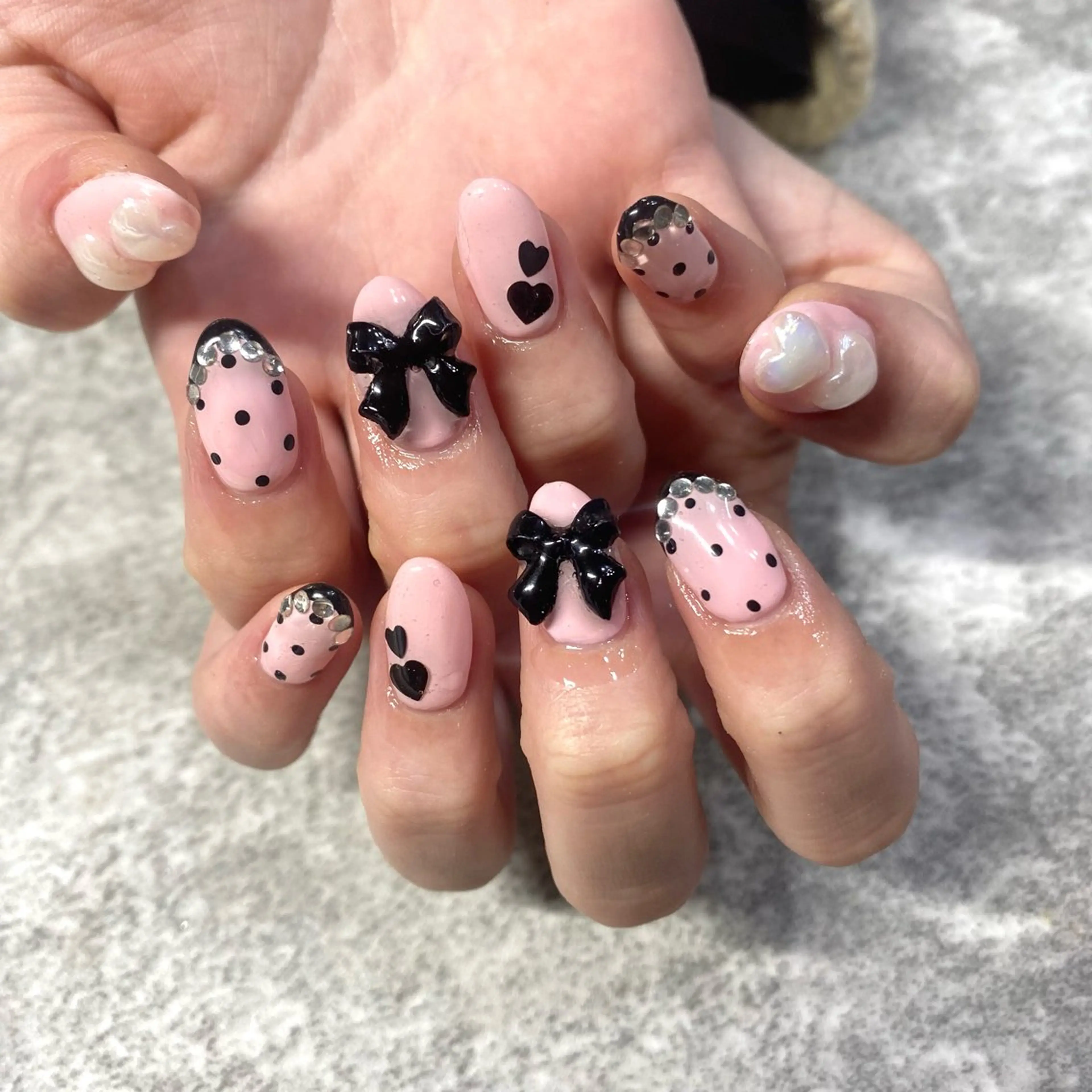 ネイル ピンク リボン ハンドネイル ★Rinail... .のネイルデザイン