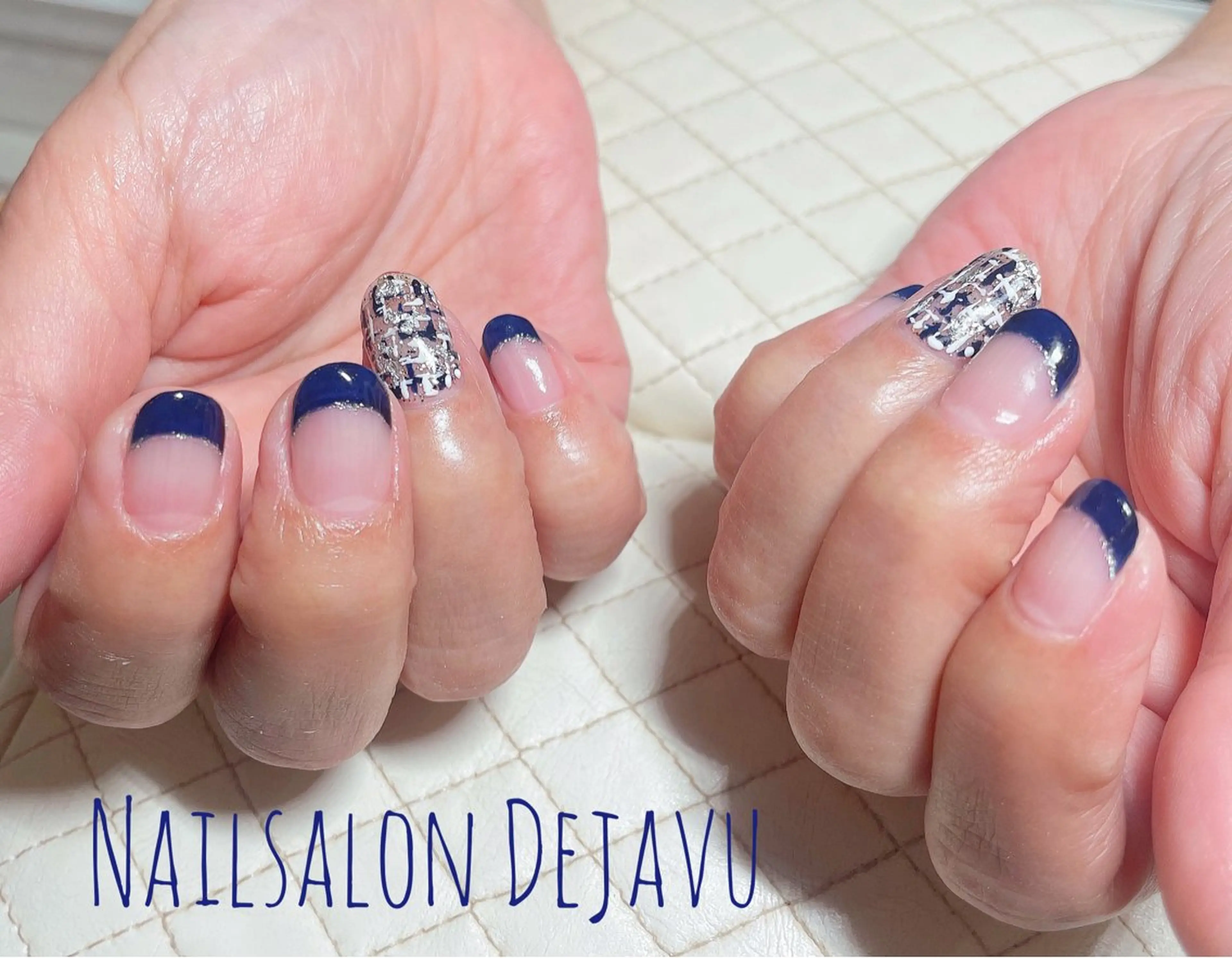 ネイル フレンチネイル ツイードネイル Dejavu所属・Nail salon Dejavu 🌿のネイルデザイン