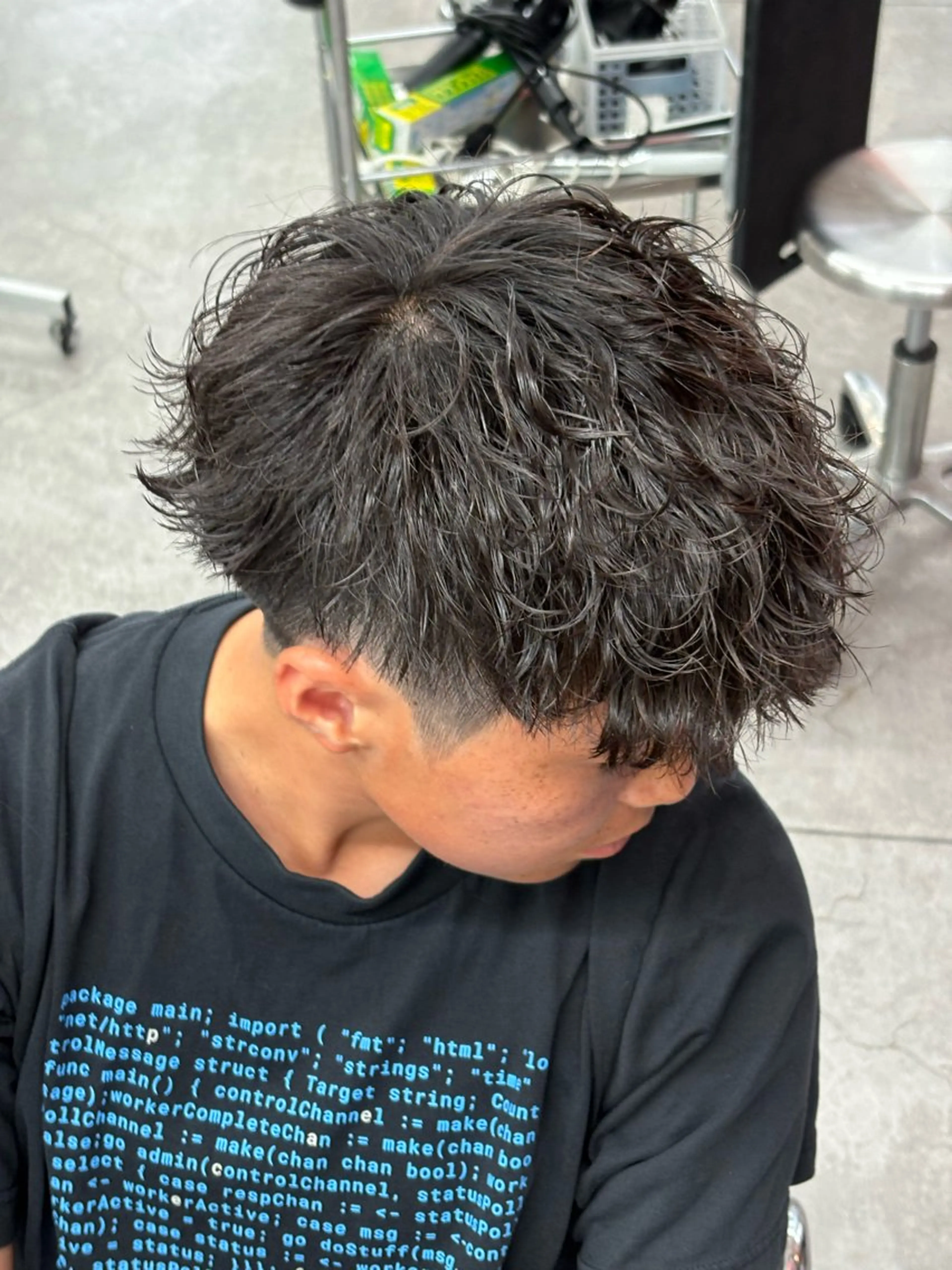 ミディアム カラー パーマ メンズ カット パーマ トリートメント ヘアセット メンズパーマ特化 🔥韓国ヘア職人🔥のヘアスタイル