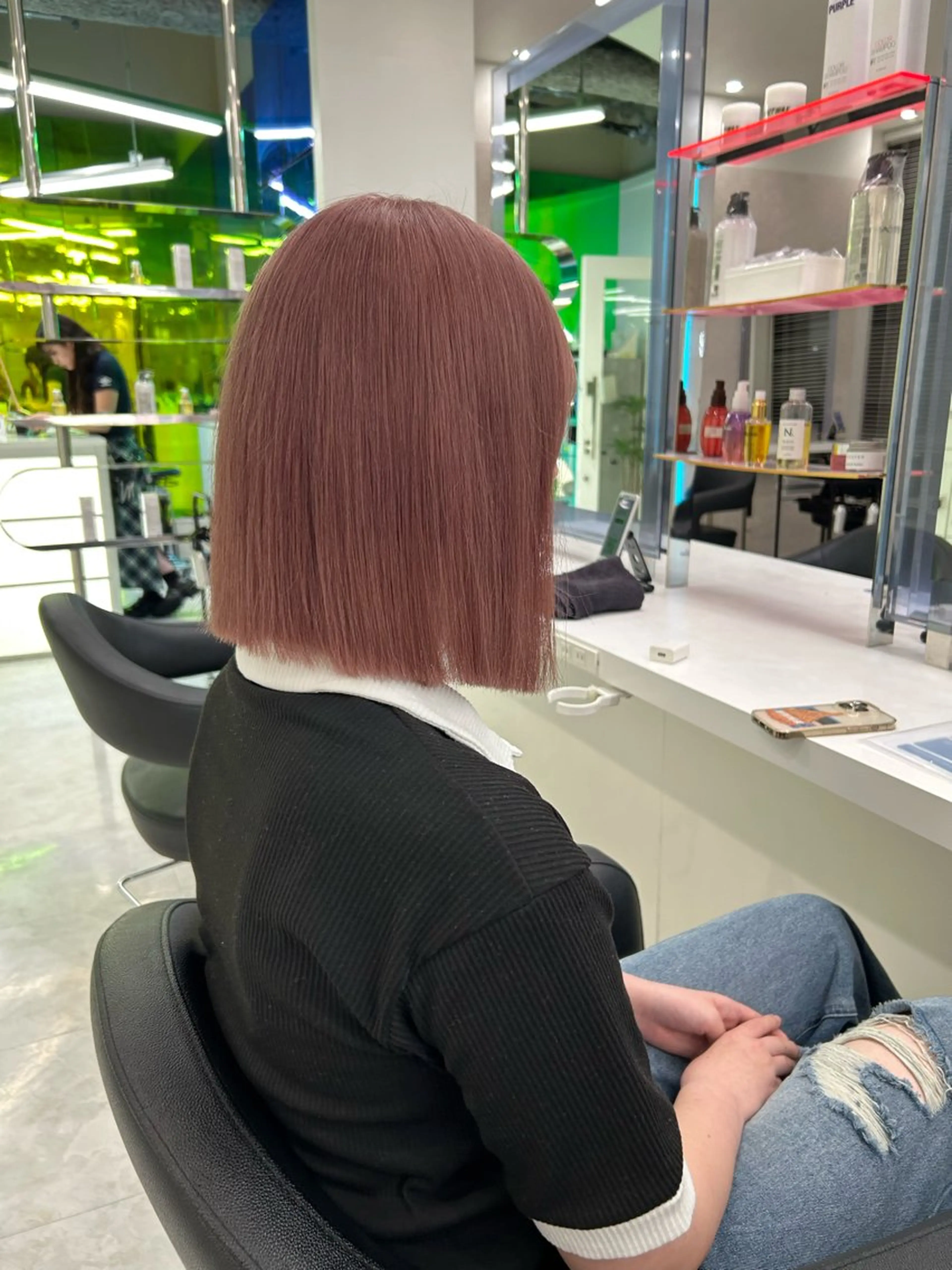 ミディアム ヘアカラー トリートメント ヘアセット 💗暖色カラー💗 ツヤ髪💗Mayaのヘアスタイル