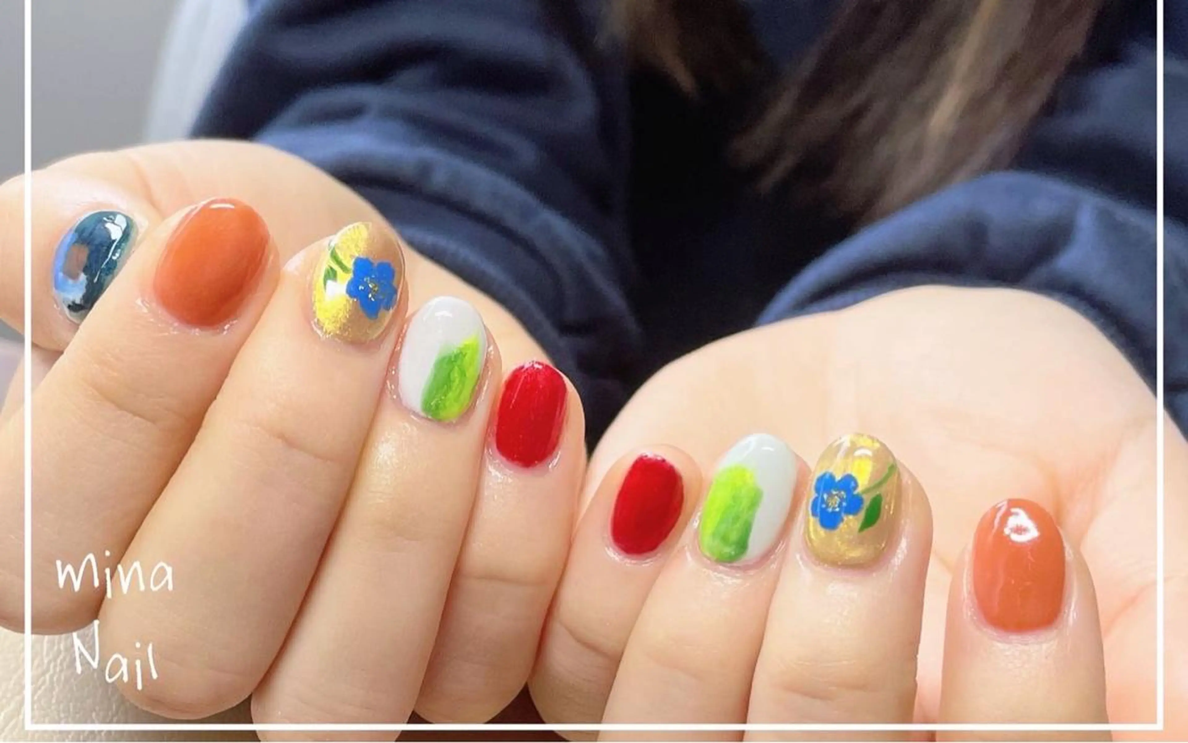 ネイル 持ち込み ニュアンスネイル mina Nailのネイルデザイン