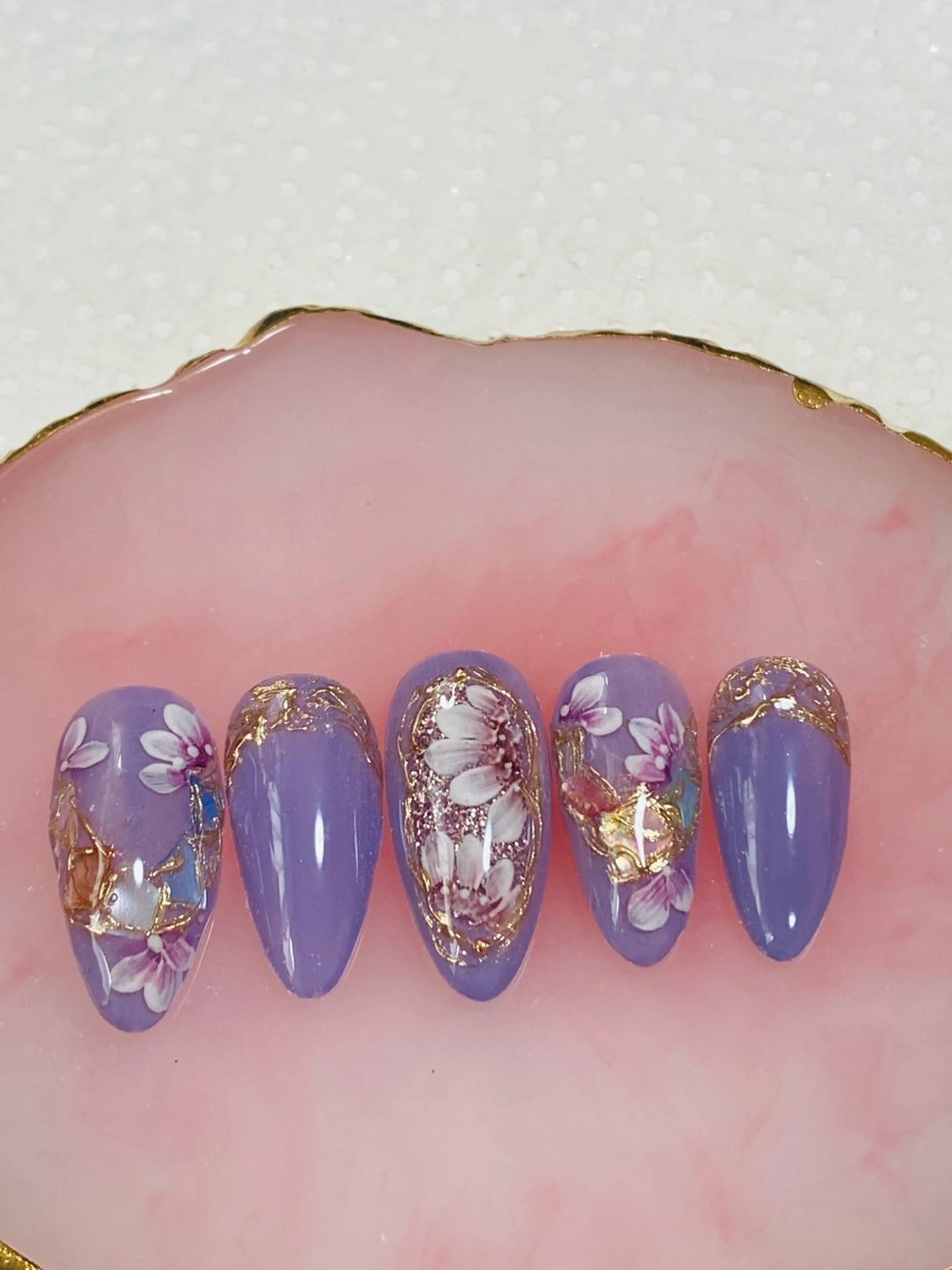 ネイル フラワーネイル ミラーネイル 自宅ネイルサロン ♦️nuance♦️のネイルデザイン