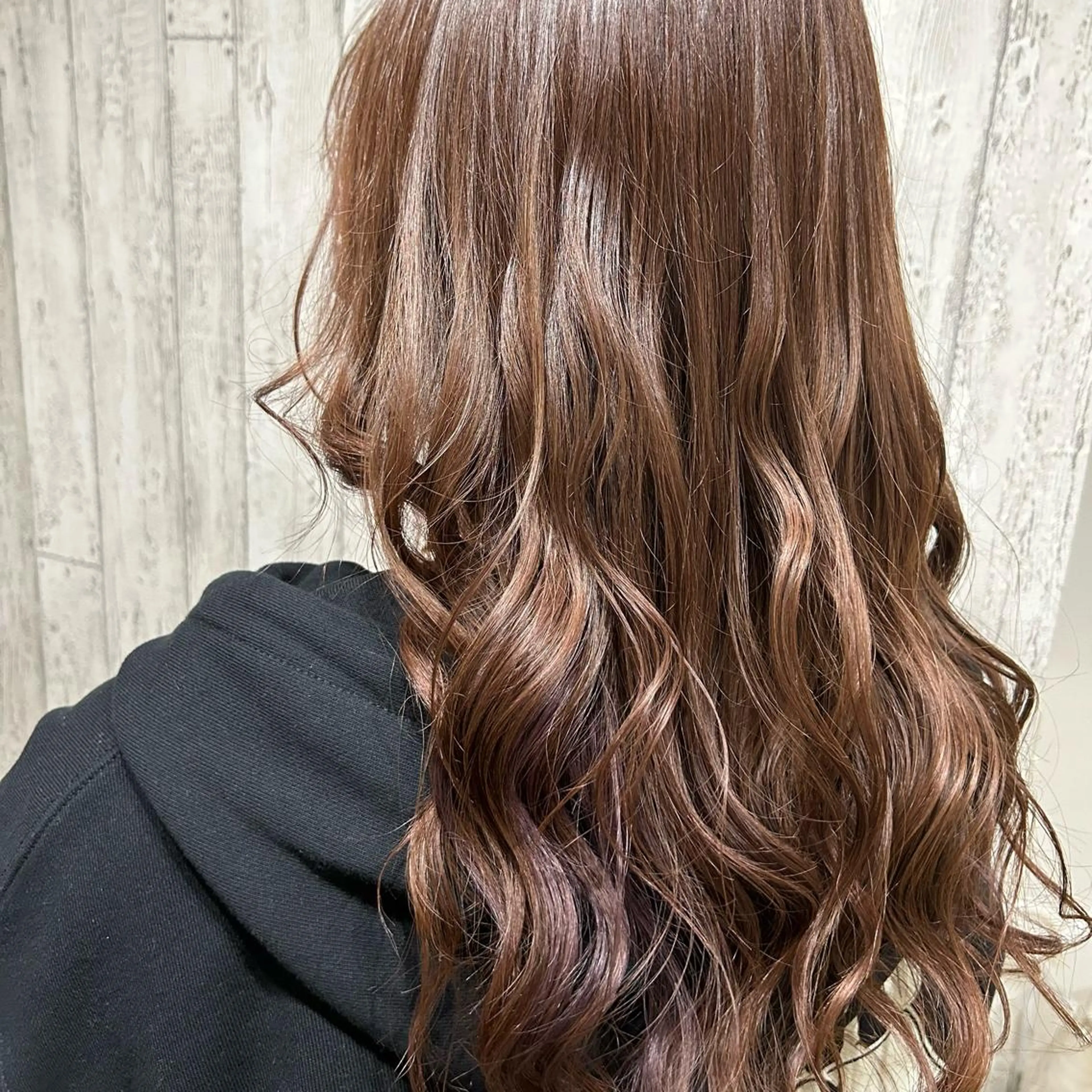 セミロング カラー ブラウンカラー ピンクカラー ピンクブラウン Organic hairsalon AXIS 音更店所属・ミ クのヘアスタイル