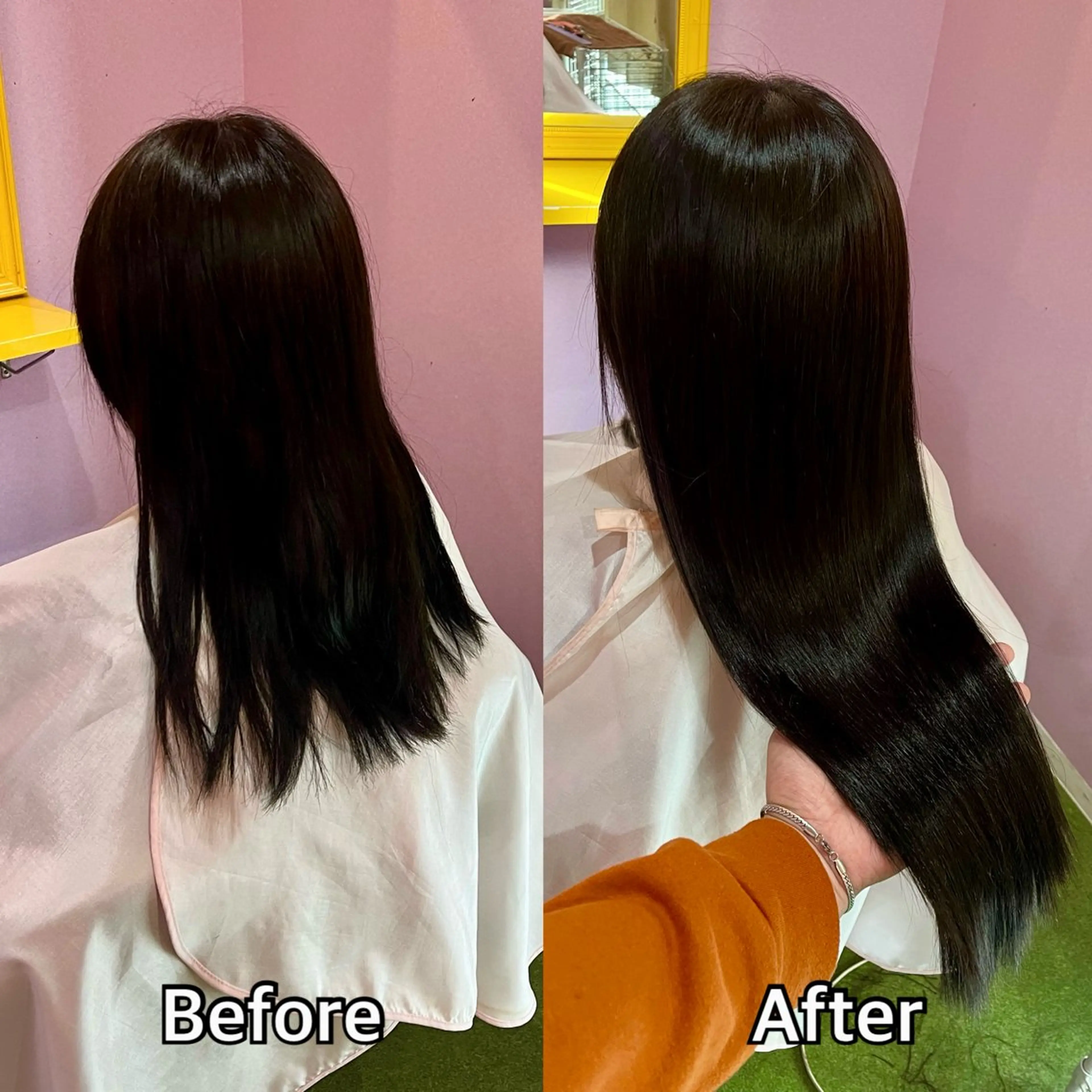 ロング エクステ シール+ちび編み込み エクステ梅田🐨のヘアスタイル