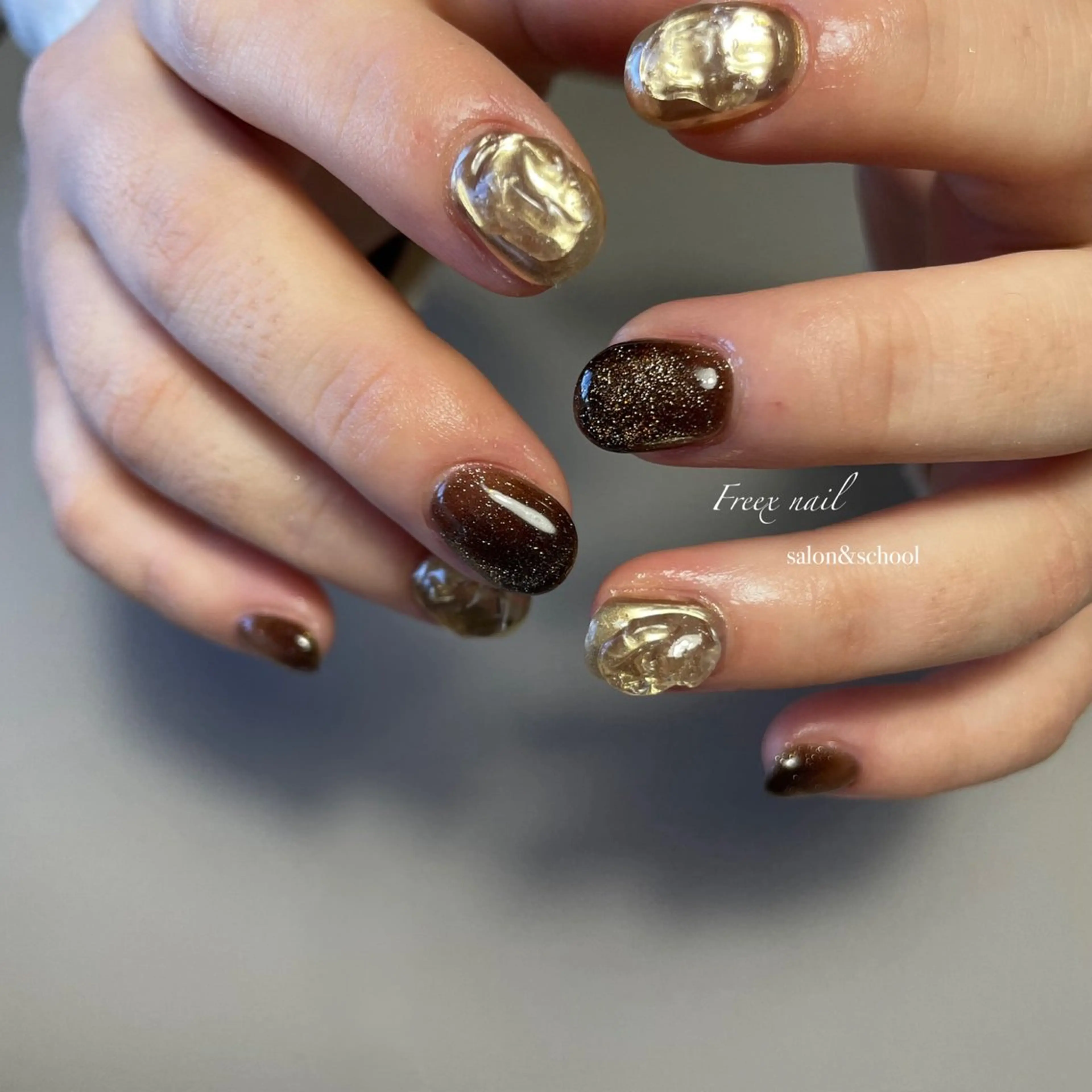 ネイル マグネットネイル ミラーネイル ハンドネイル フットネイル Freex nail所属・freex nail /ニュアンス/個性派のネイルデザイン