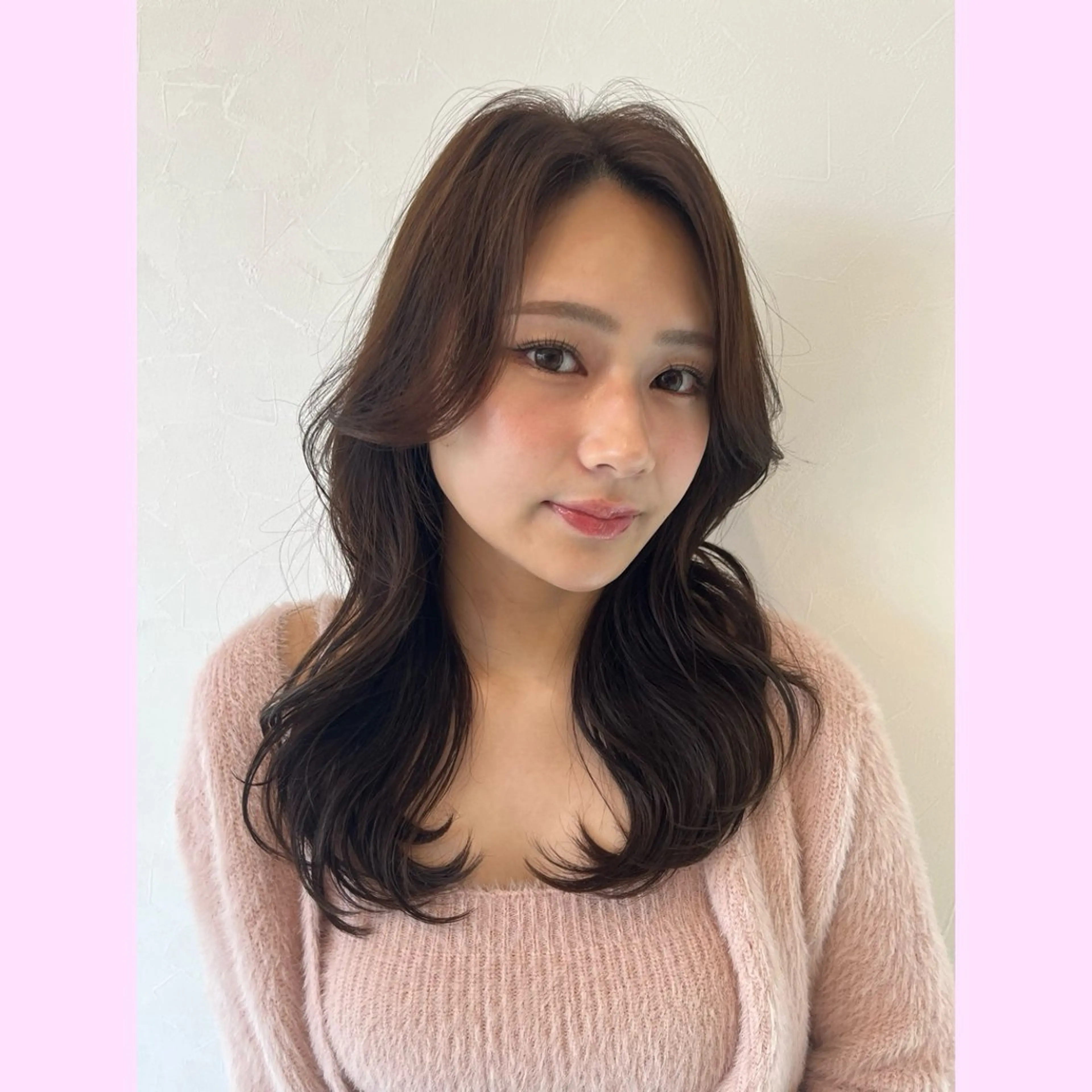 セミロング 岐阜グレージュカラー 韓国ヘアLinaのヘアスタイル