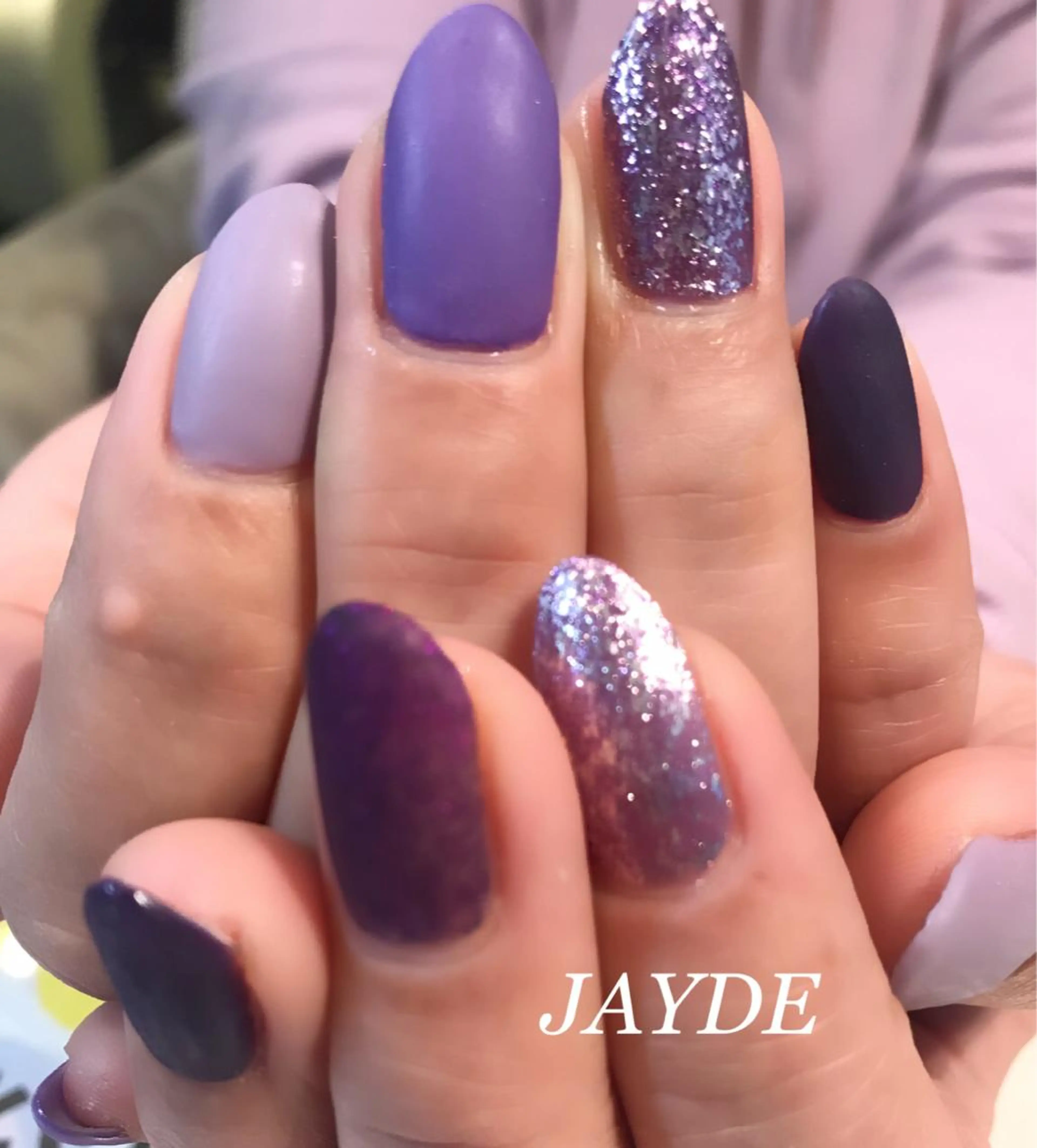ネイル マットネイル パープル JAYDE ジェイドのマツエク・マツパデザイン
