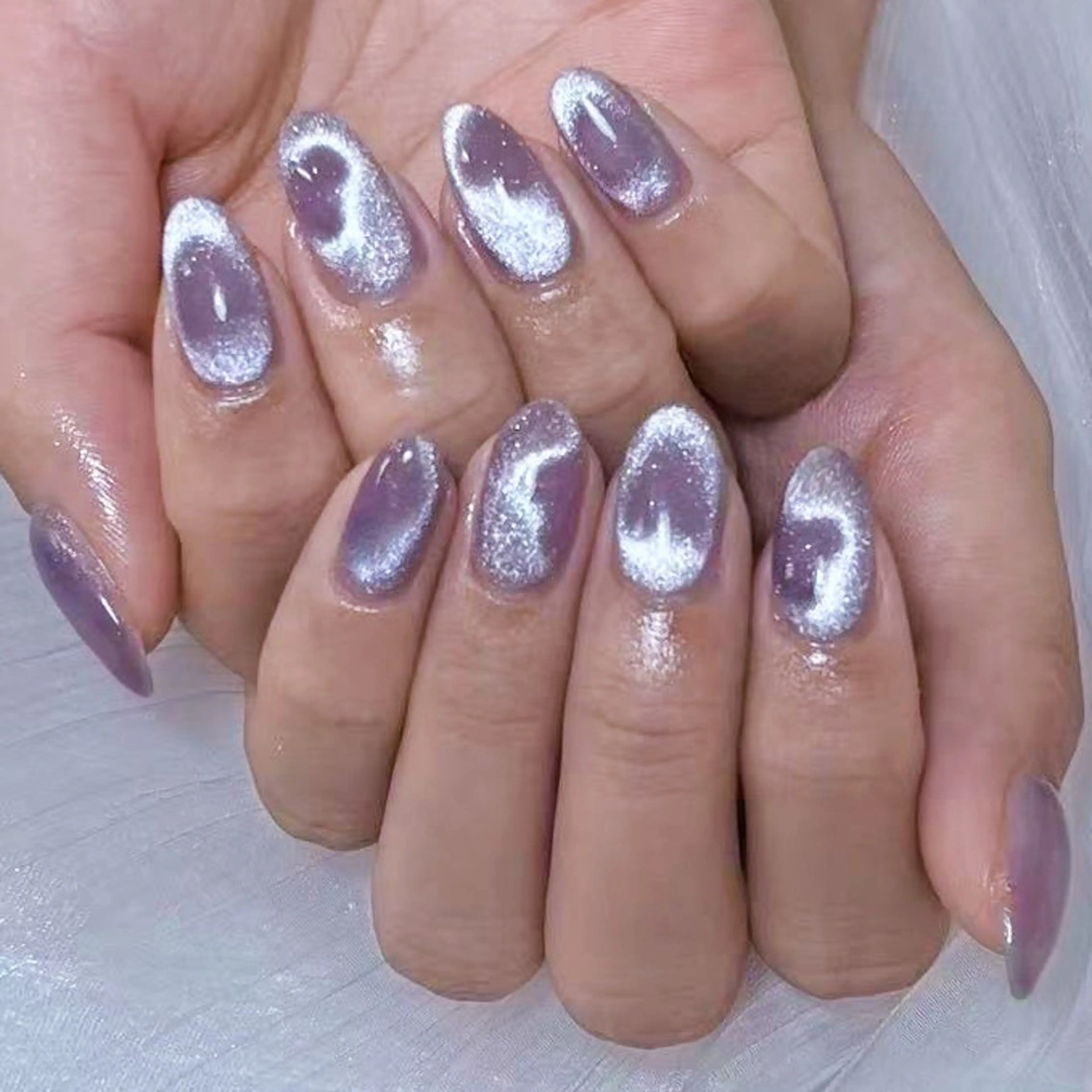 ネイル アートネイル オーロラネイル ガーリー キラキラネイル 韓国ネイル ハンドネイル DIAMOND Nail☁️のネイルデザイン