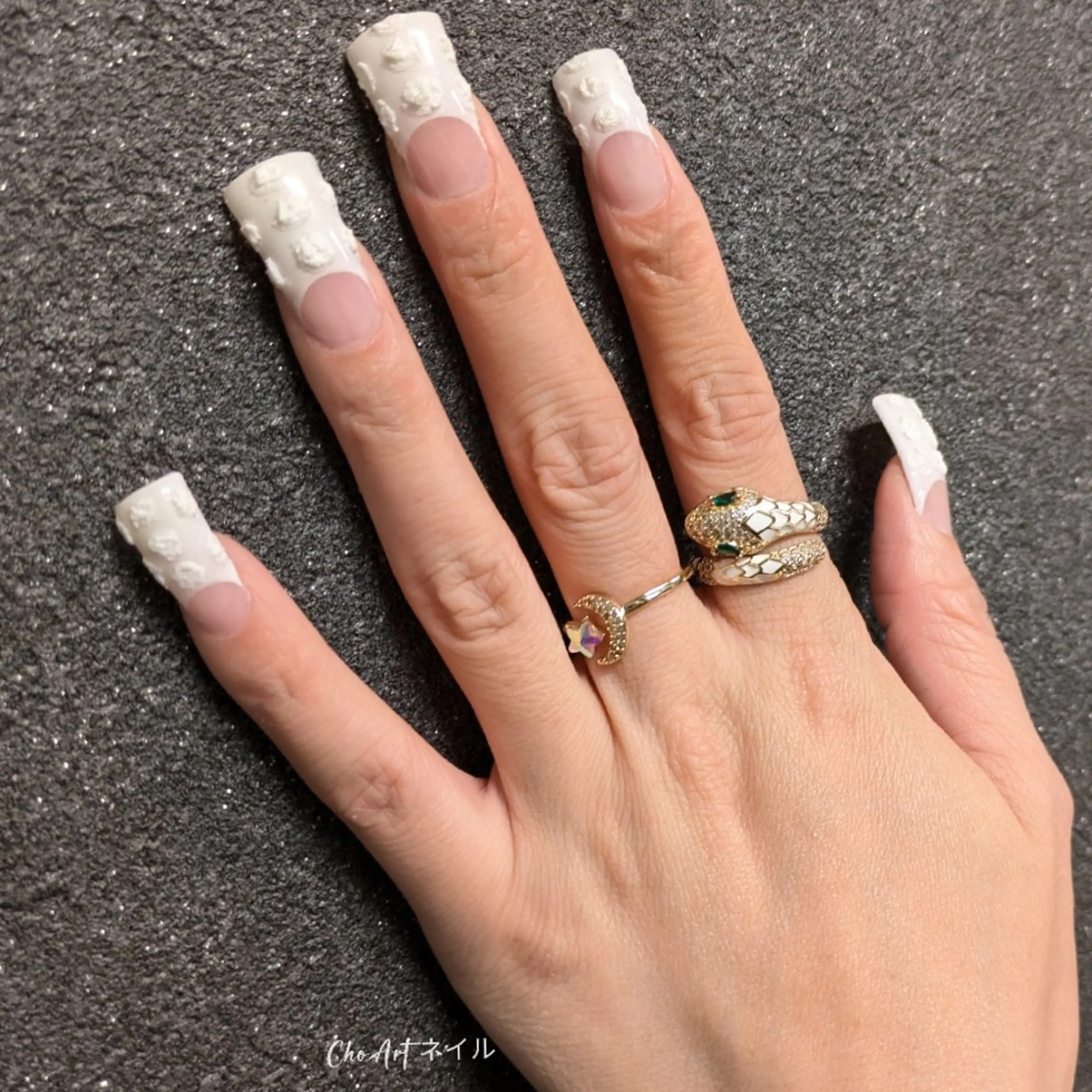 ネイル アートネイル 長さ出し ネイルチップ Cho Artネイル所属・ronronne .のネイルデザイン