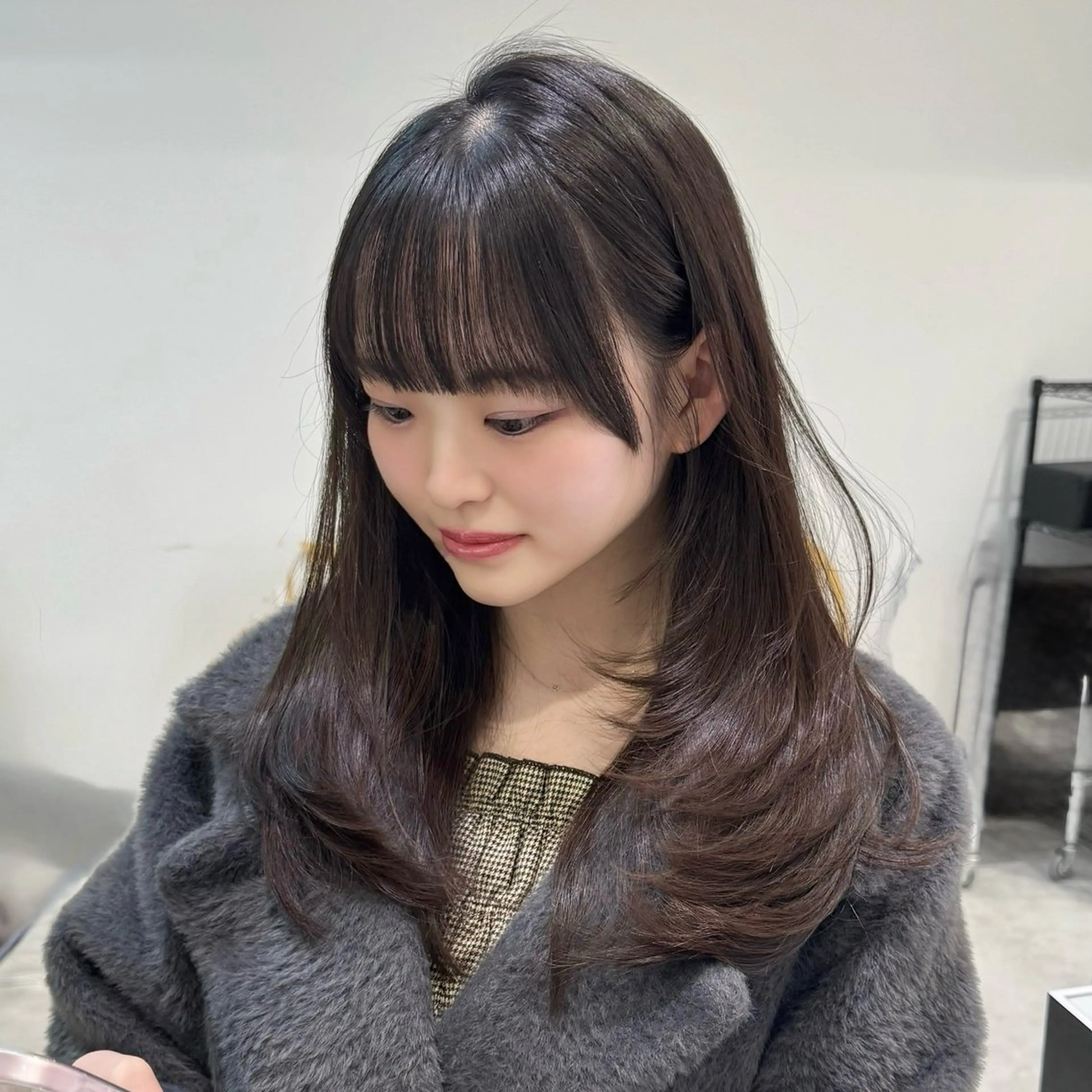 ロング カラー グレージュ レイヤーカット カット ヘアカラー トリートメント ヘアセット GO TODAY 原宿Verno店所属・韓国系支持率No.1 レイヤー特化/きょうのヘアスタイル