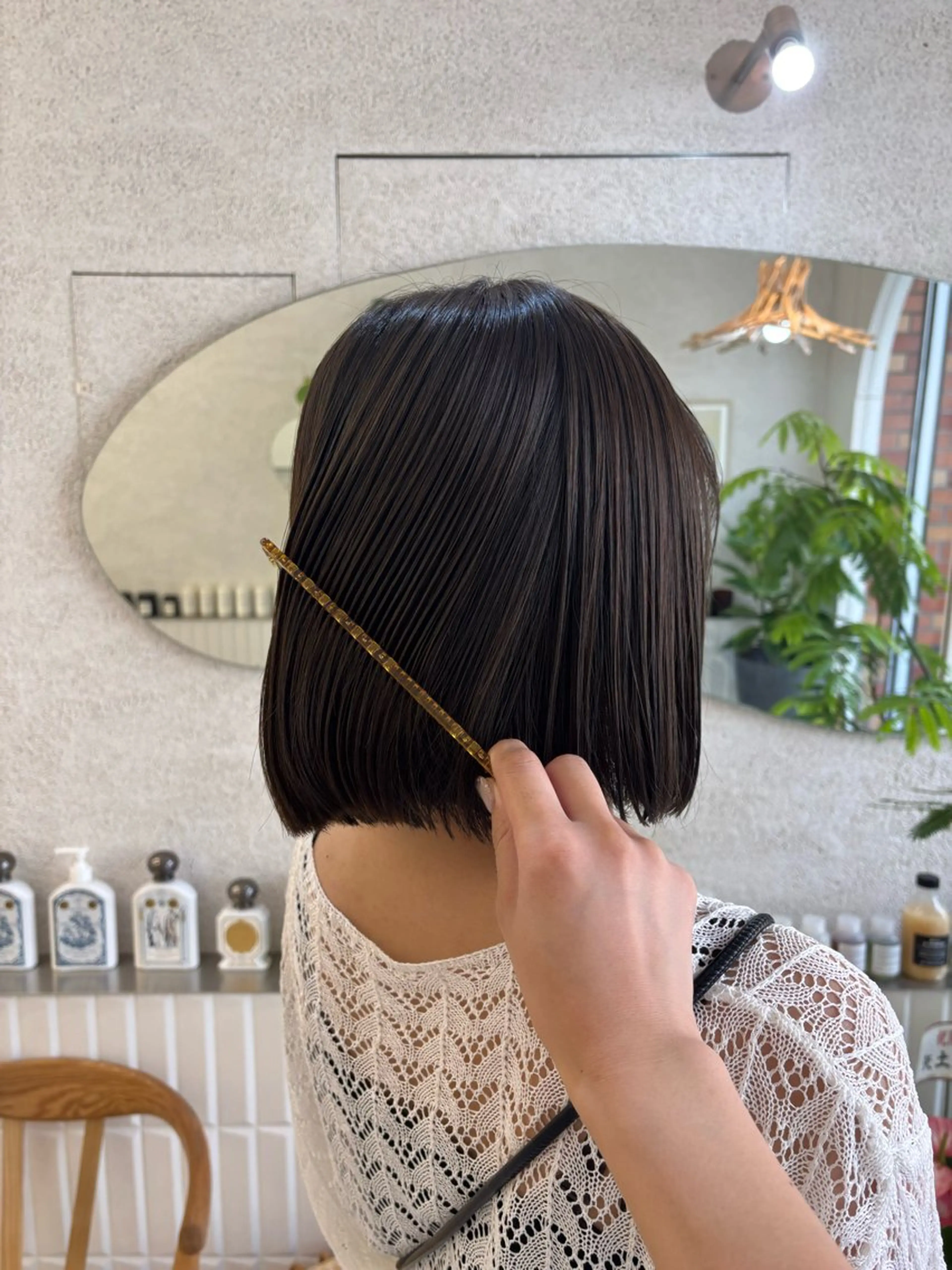 ショート カット ヘアカラー リン🔔ボブ cut ベージュカラー🤎のヘアスタイル