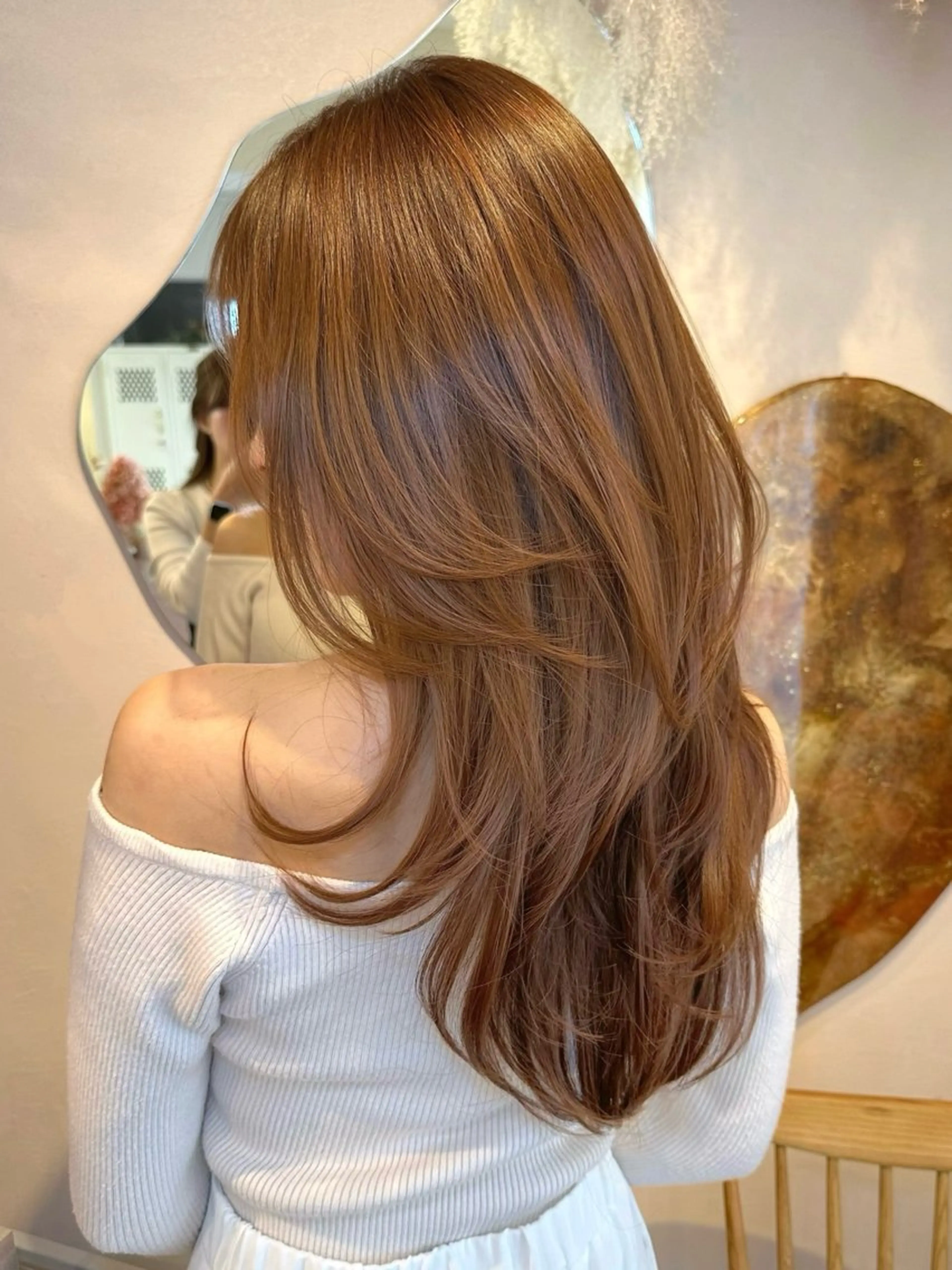 ロング ハイレイヤー レイヤーカット カット ヘアカラー 韓国ヘア🦢🖤 Sayumiのヘアスタイル