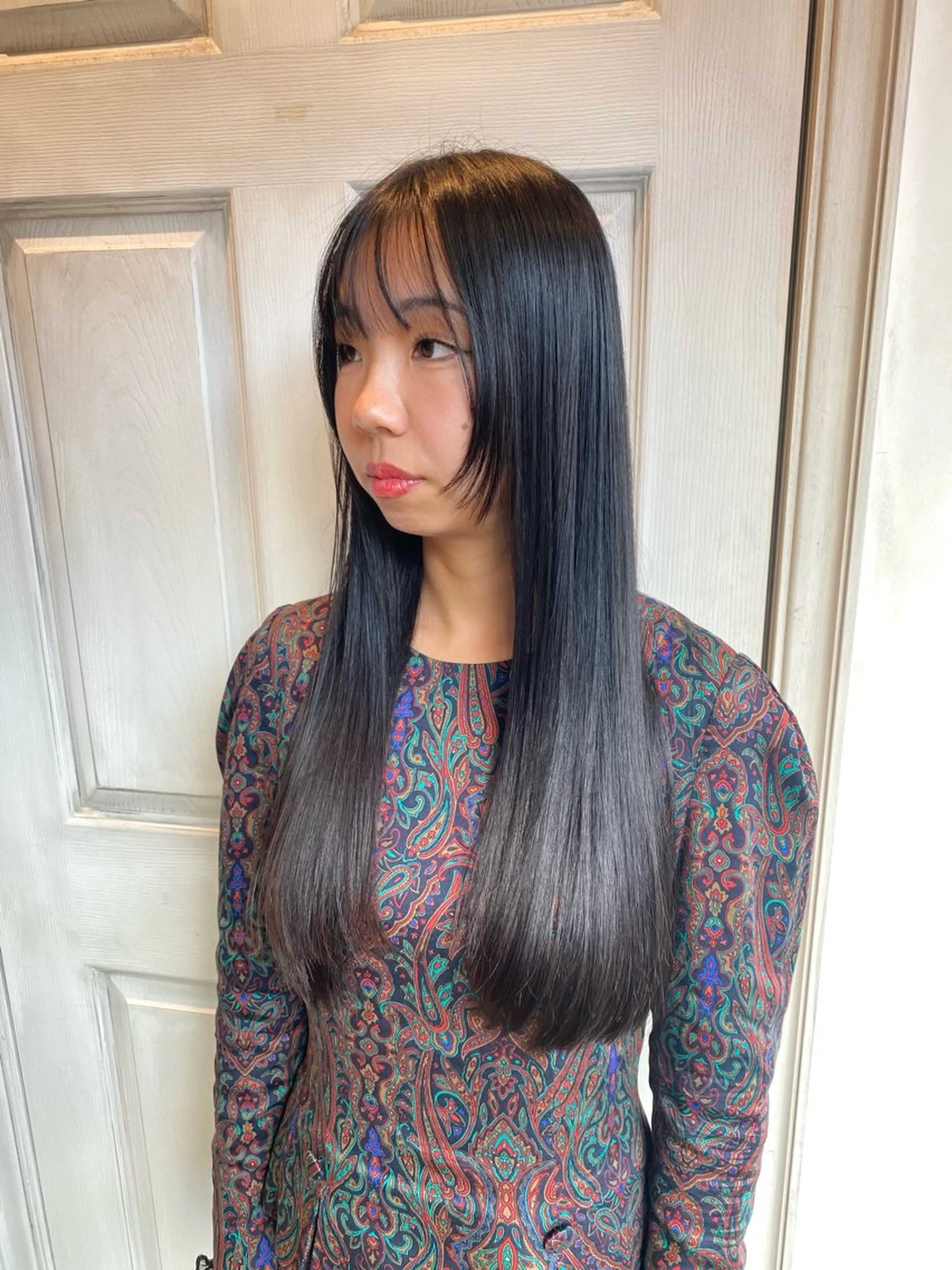 ロング カット 縮毛矯正 千 田のヘアスタイル