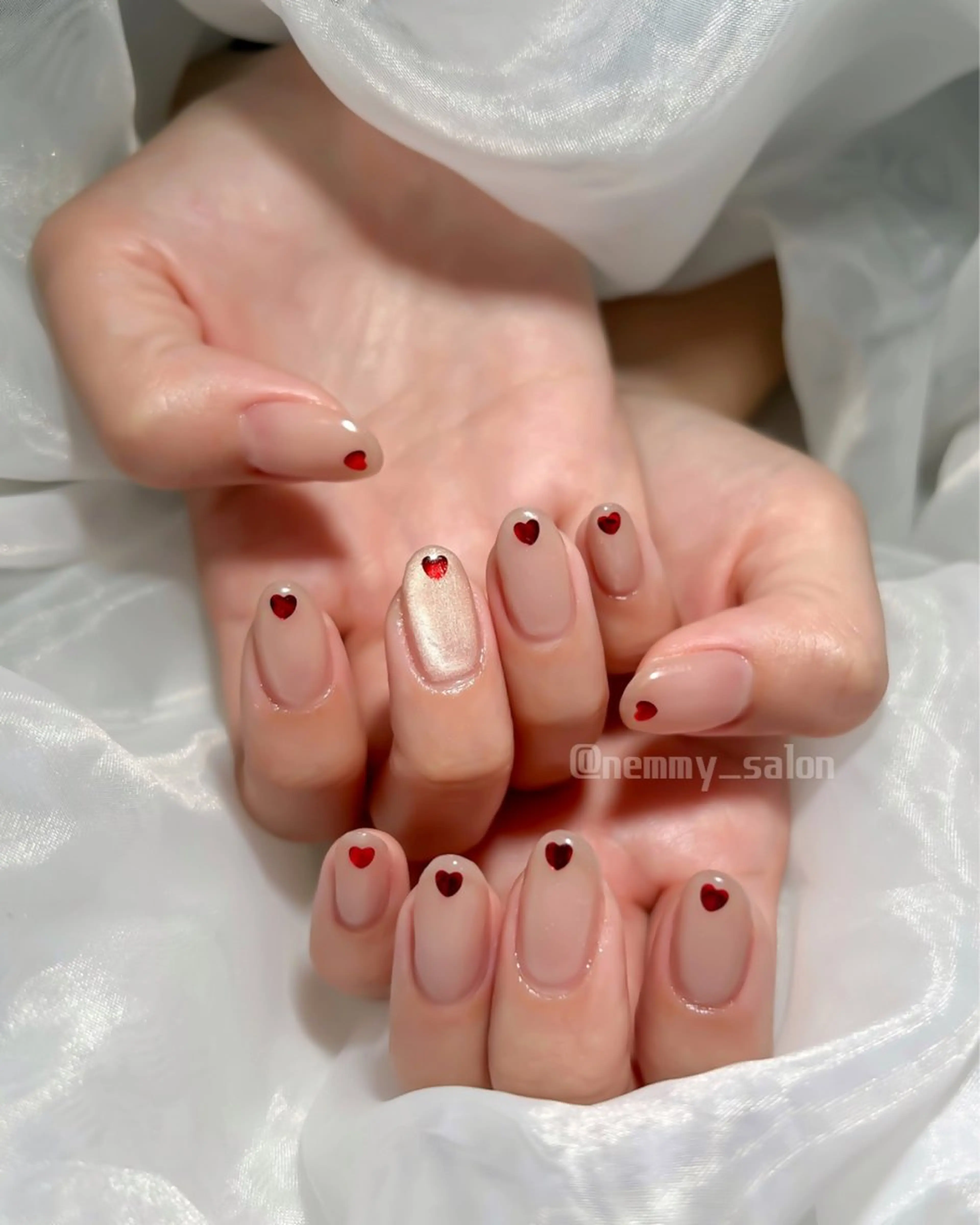 ネイル ハート 氷ネイル・うるうるネイル マグネットネイル Nemmy nail salon所属・Nemmy MAYUのネイルデザイン