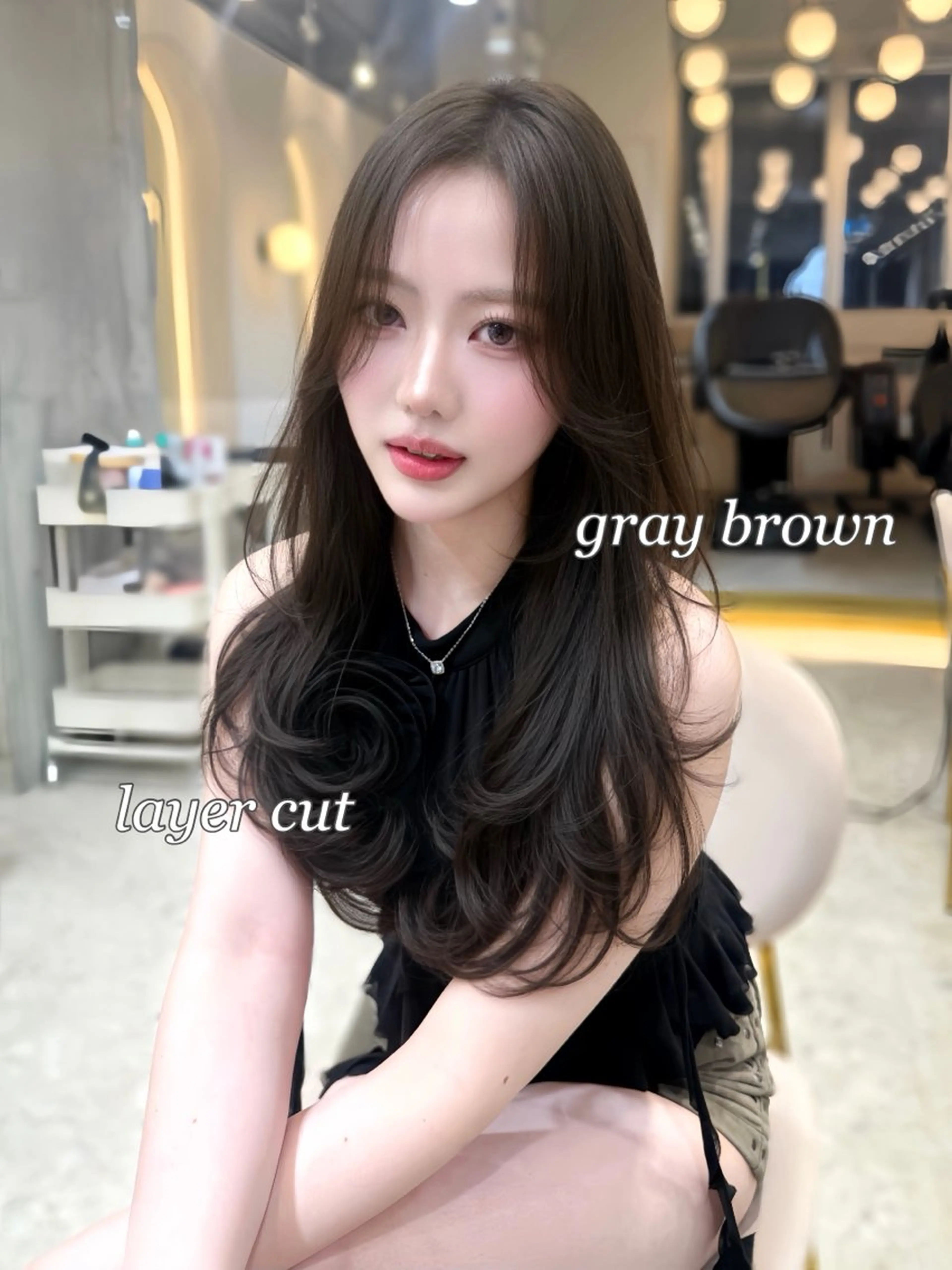 セミロング カラー カット ヘアカラー トリートメント 新宿/韓国レイヤー 髪質改善カラー/角所のヘアスタイル
