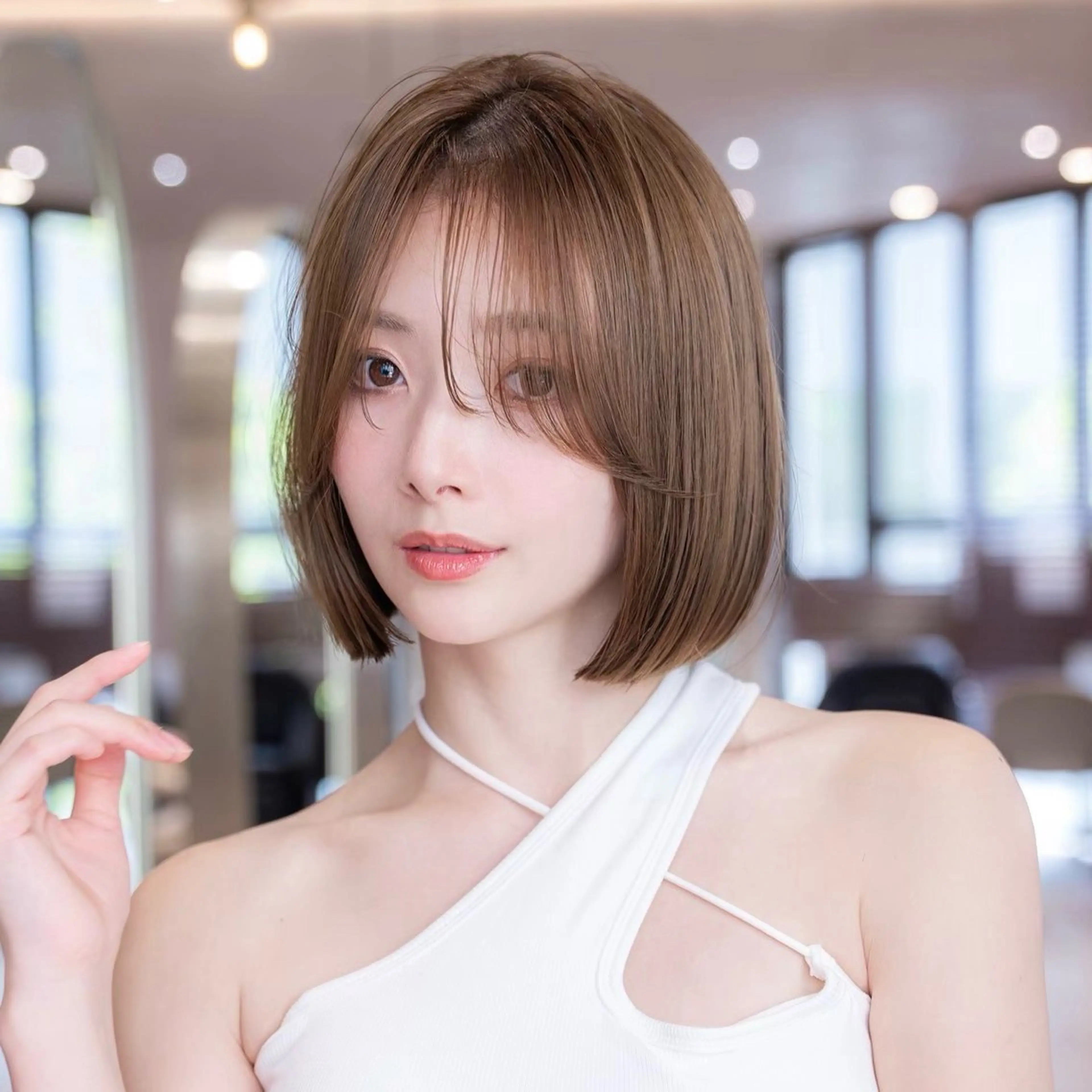 カラー カット ヘアカラー トリートメント 渋谷／タッセルボブ ／顔周り/加邊凌也のヘアスタイル