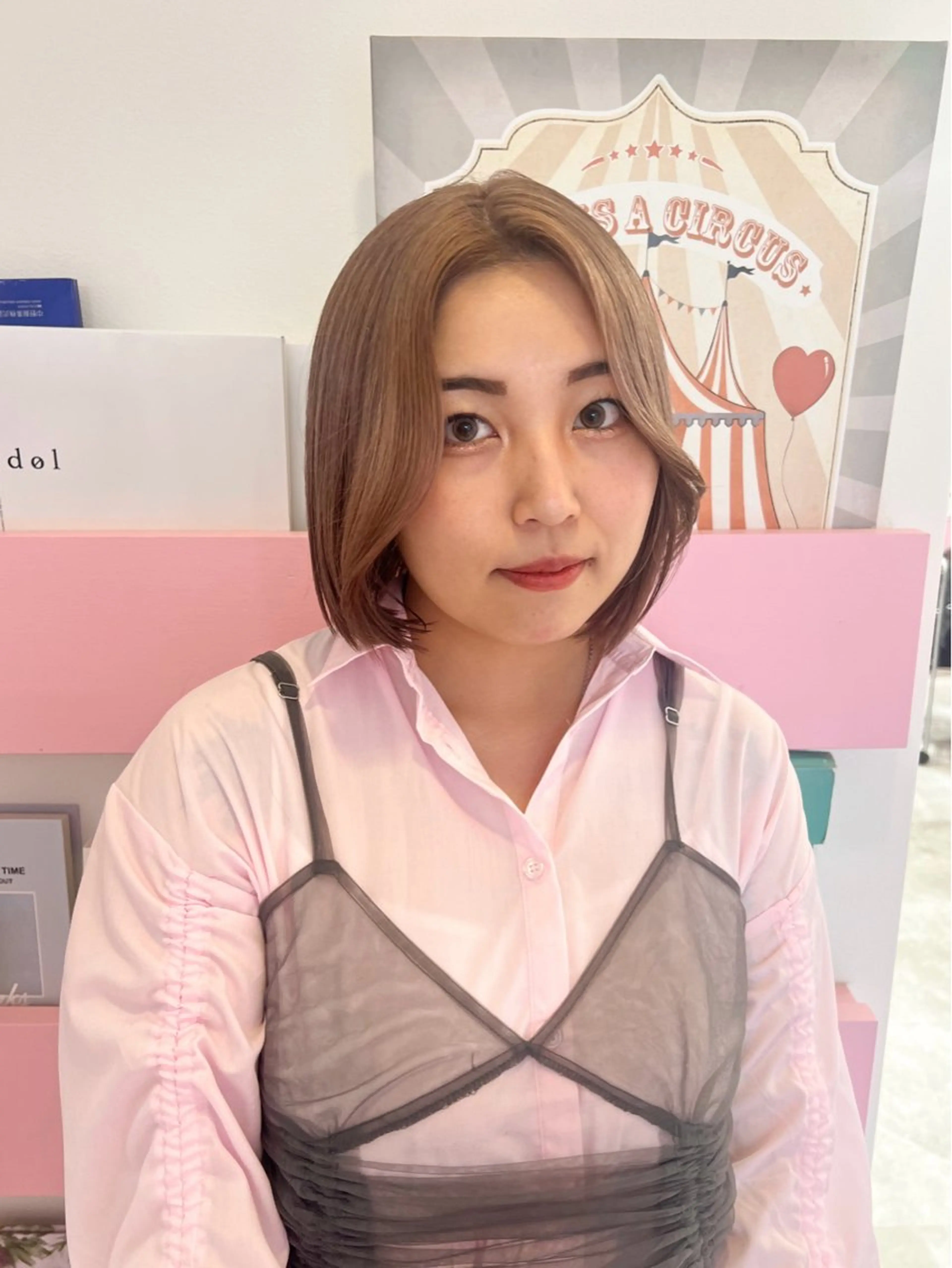 ショート カラー カット ヘアカラー トリートメント 🎀ダブルカラー/ ピンク×ガーリー🎀のヘアスタイル