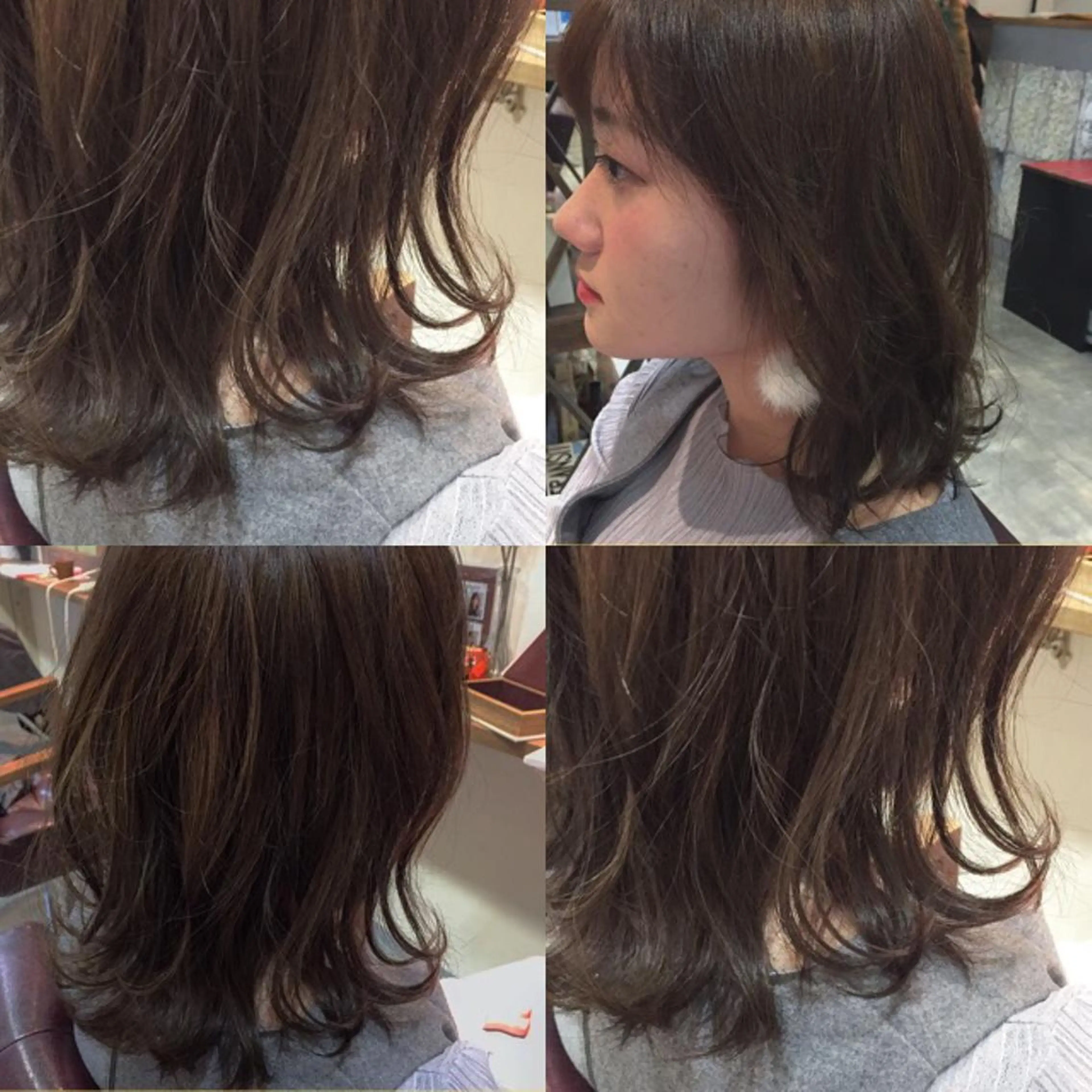 ミディアム カラー 透明感/ 美髪矯正/田中恭のヘアスタイル