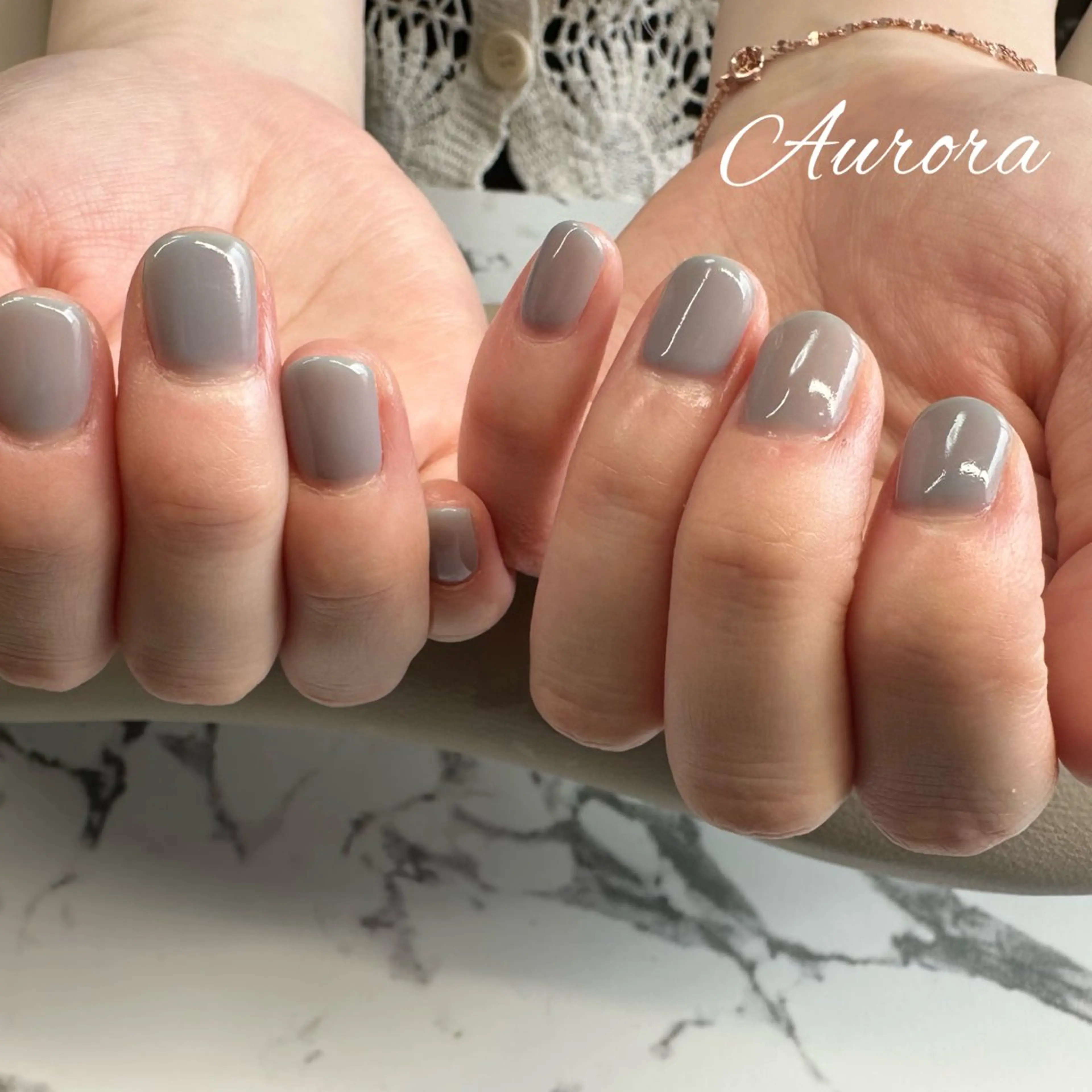 ネイル ブルー ワンカラーネイル ハンドネイル Aurora所属・Aurora kayoのネイルデザイン